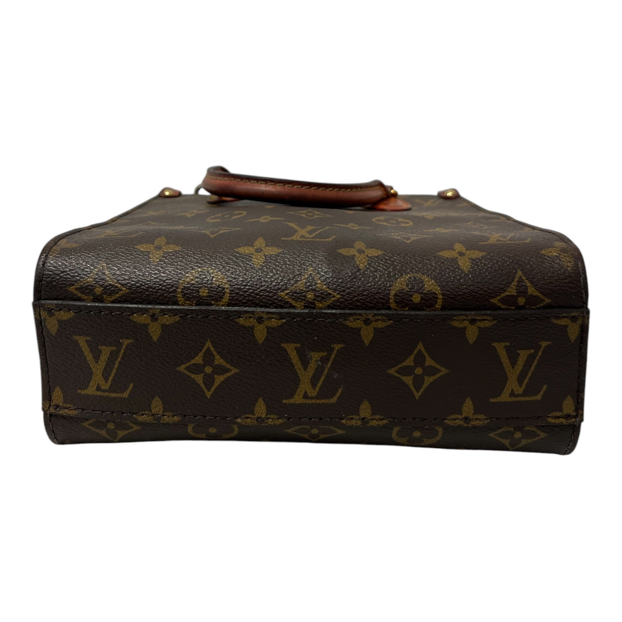 LOUIS VUITTON/Cross Body Bag/Monogram/Leather/BRW/SAC PLAT PETITE RED INTERIOR view 3