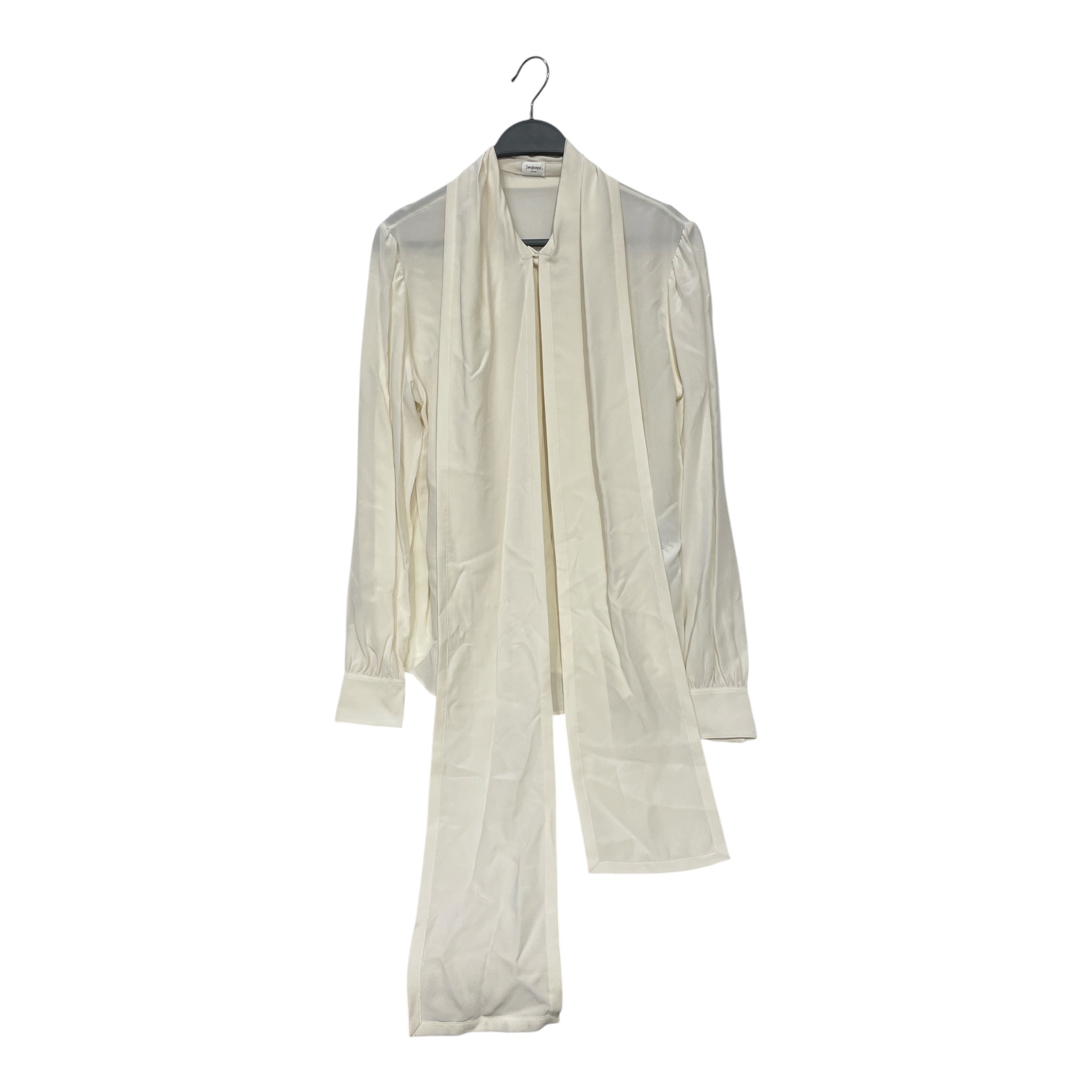 YVES SAINT LAURENT/LS Shirt/36/Silk/WHT/2026 SILK TIE NECK BLOUSE view 1