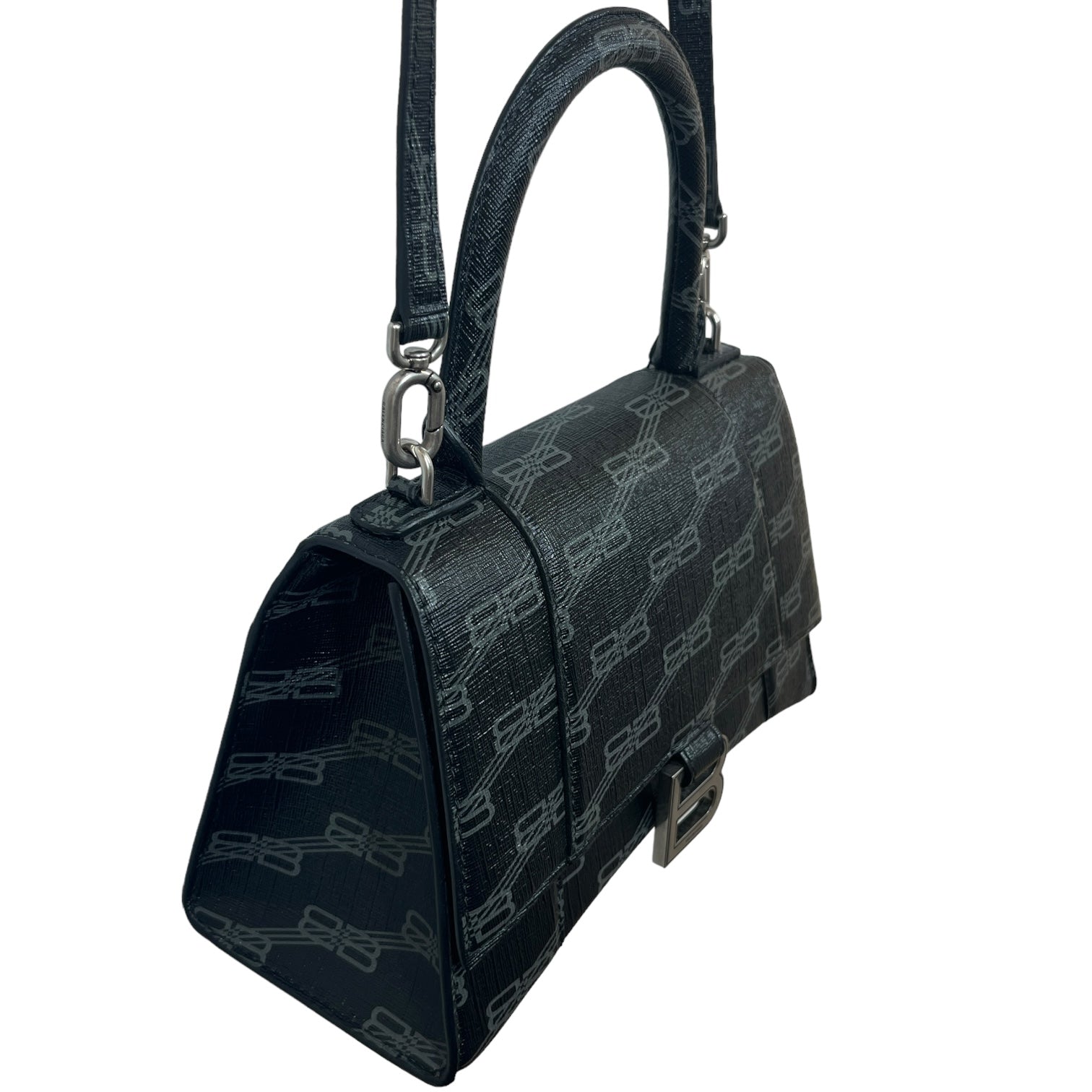 BALENCIAGA/Bag/Monogram/Leather/BLK/Hourglass Handbag view 6