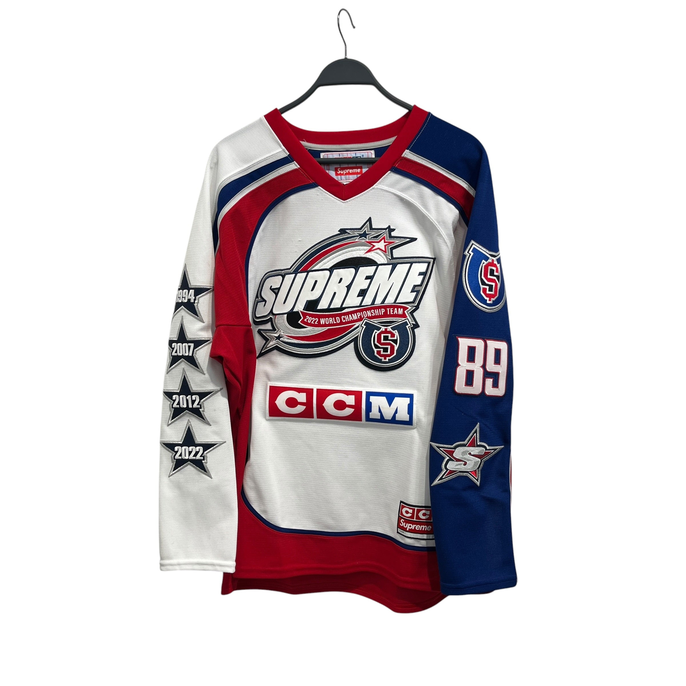 Supreme/LS T-Shirt/L/Nylon/WHT/ccm all stars hockey jersey view 1