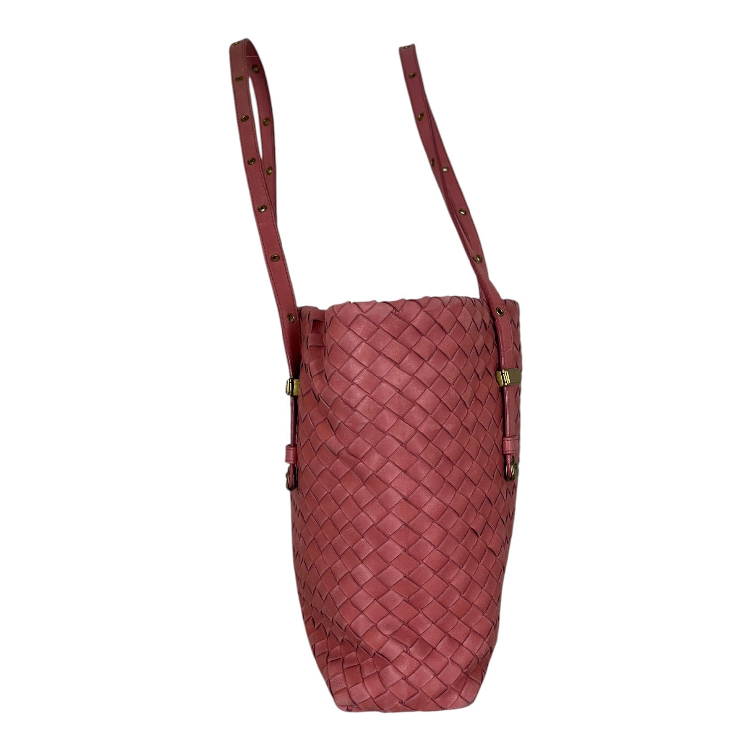 BOTTEGA VENETA/Hand Bag/Leather/PNK/Intrecciato Top Handle Bag view 3