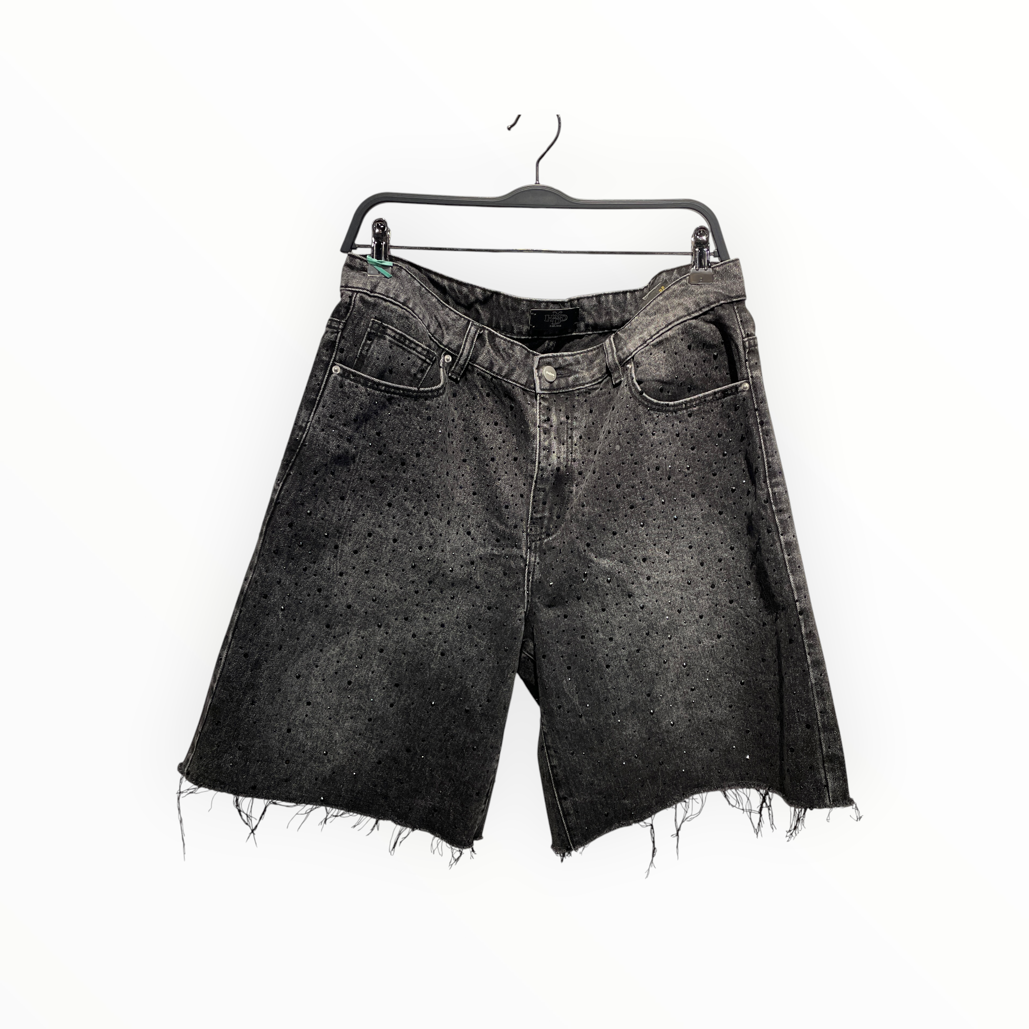HMDD(Happy Memories Don't Die)/Shorts/L/Denim/BLK/All Over Print/i love chim rhinestones view 1