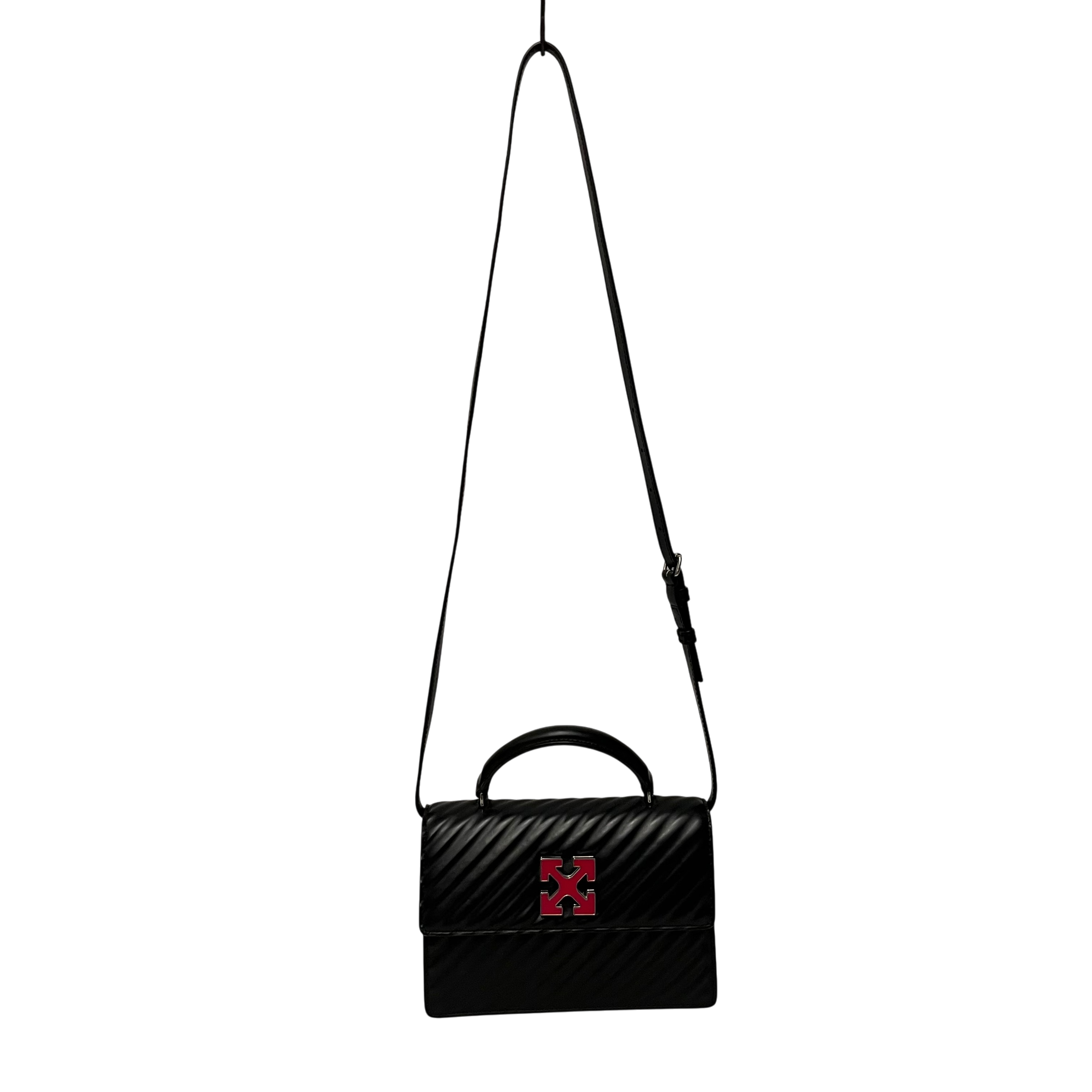 OFF-WHITE/Hand Bag/Leather/BLK/quilted jitney view 2