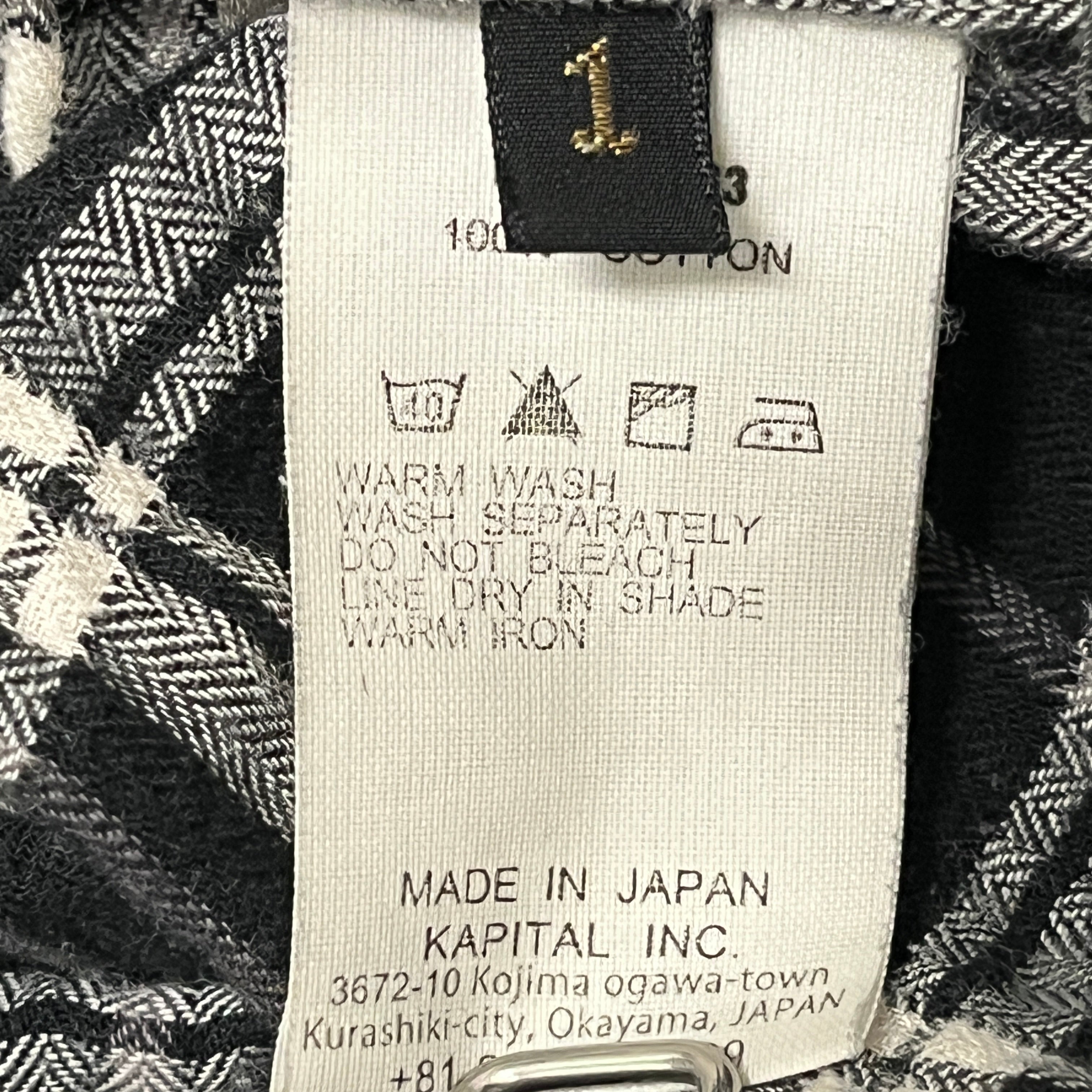 KAPITAL/LS Shirt/1/Plaid/Cotton/BLK/ view 4