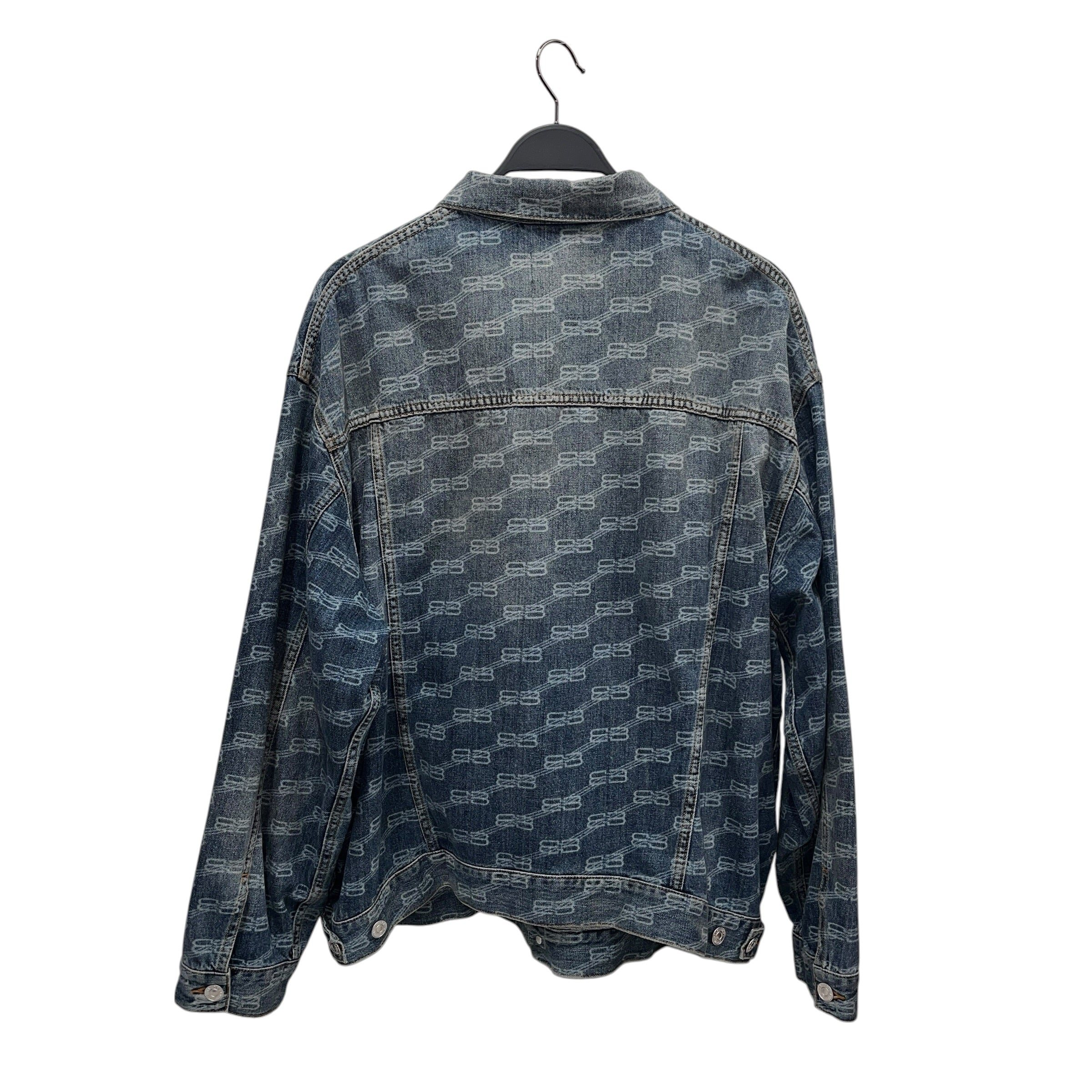 BALENCIAGA/Denim Jkt/M/Denim/BLU/Monogram/BB MONOGRAM ACID WASH view 2