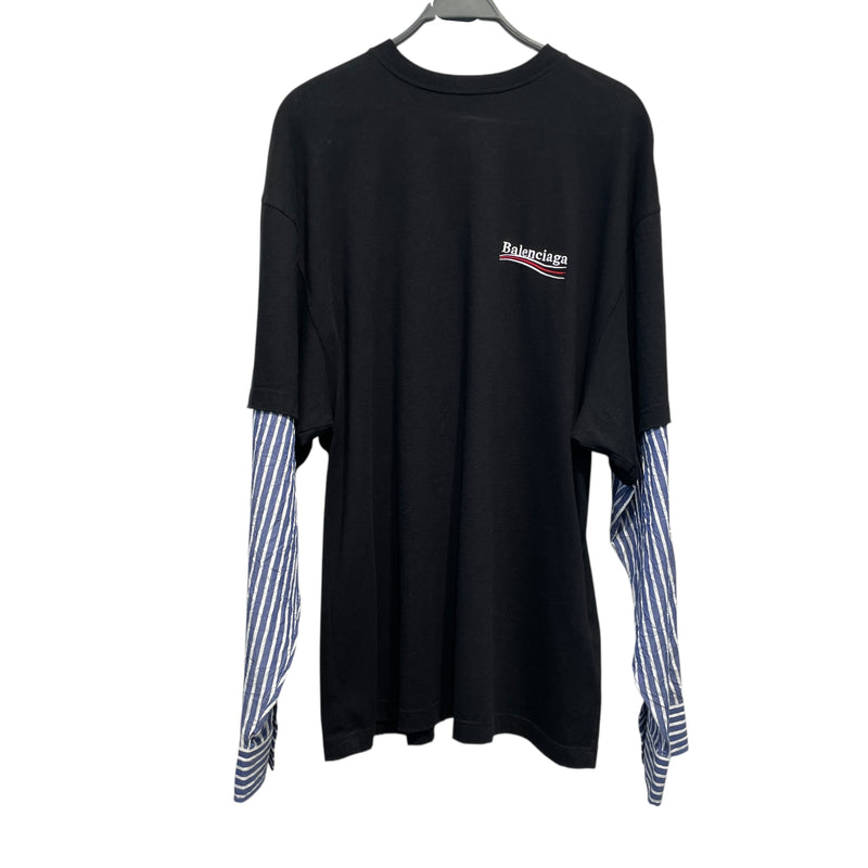 BALENCIAGA/Cut & Sew/4/Cotton/BLK/Graphic/CAMPAIGN LAYERED