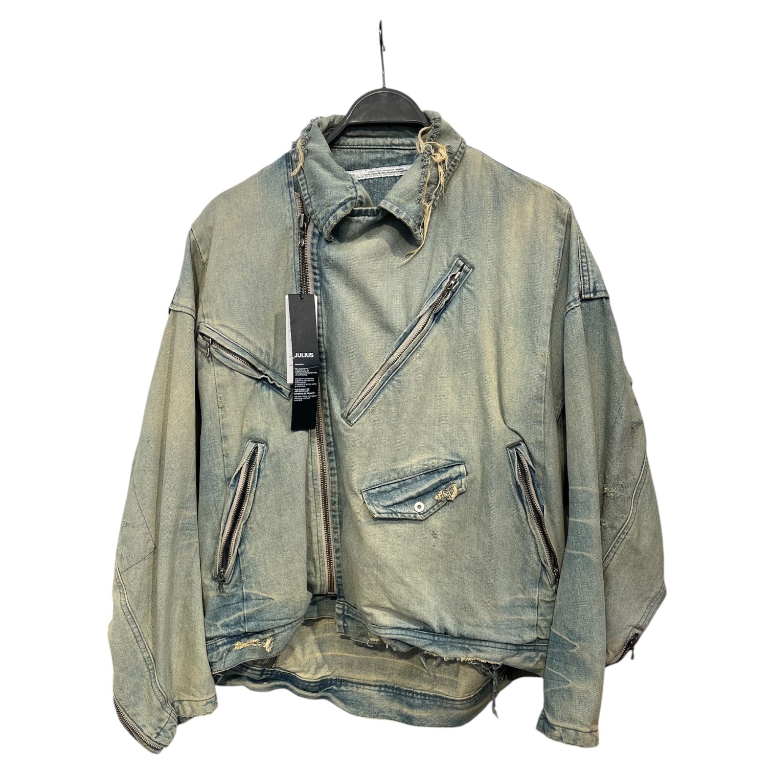 JULIUS/Denim Jkt/3/Cotton/BLU/2022 distressed view 1