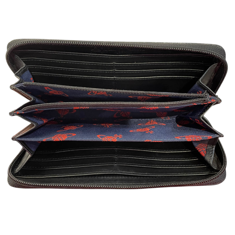 Vivienne Westwood/Wallet/OS/Leather/BLK/EMBOSSED ALL OVER  PRINT