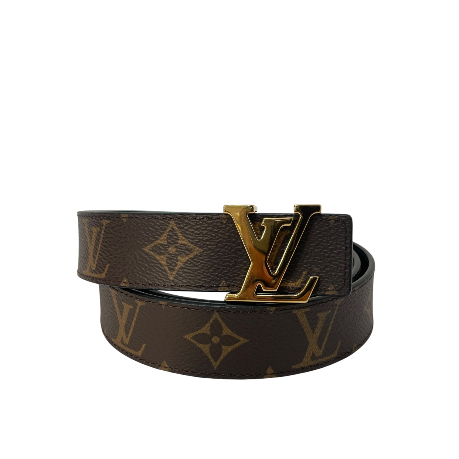 LOUIS VUITTON/Belt/Monogram/Leather/BRW/L's/LV Initials Reversable view 1