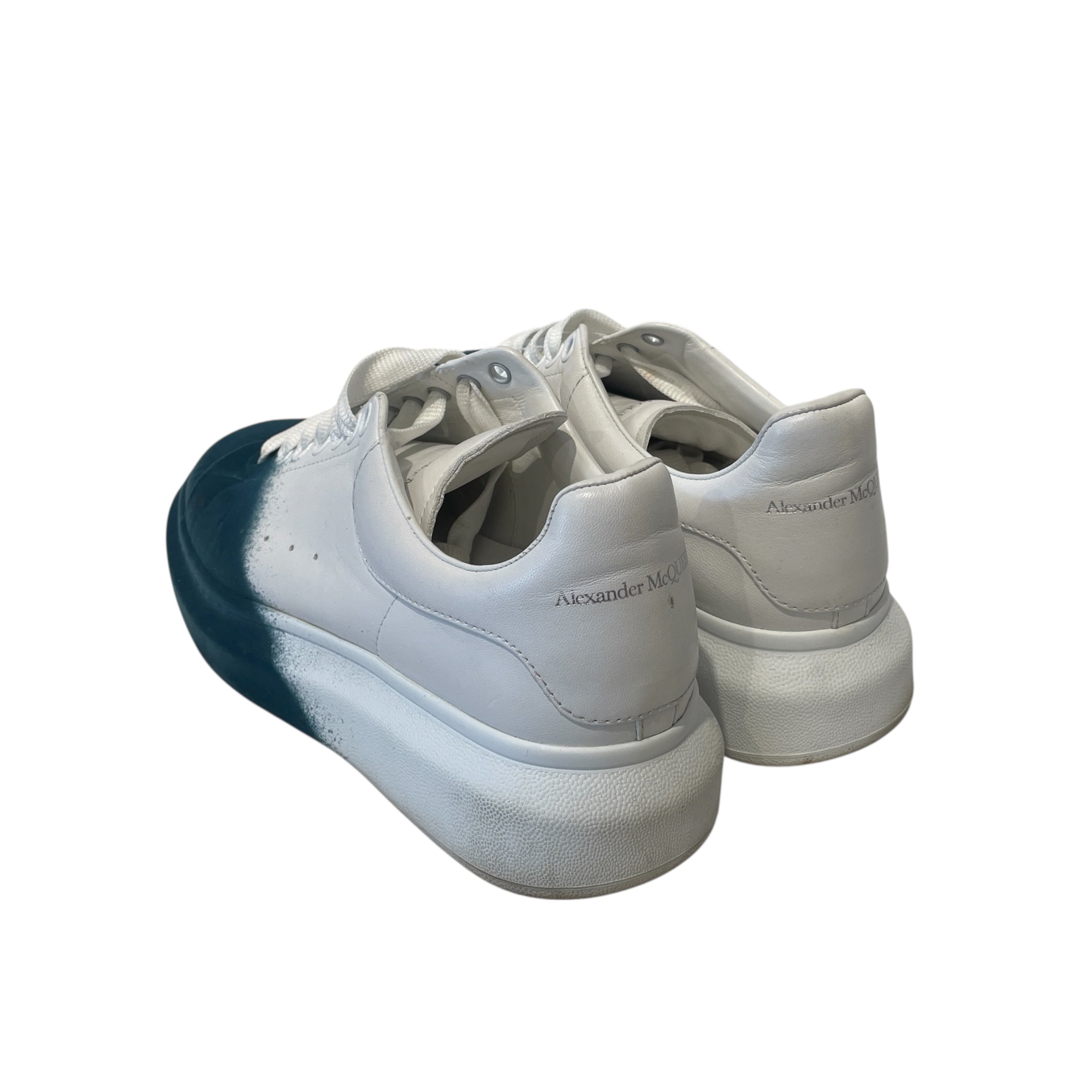 Alexander McQueen/Low-Sneakers/EU 41/Leather/WHT/blue velour dip view 2