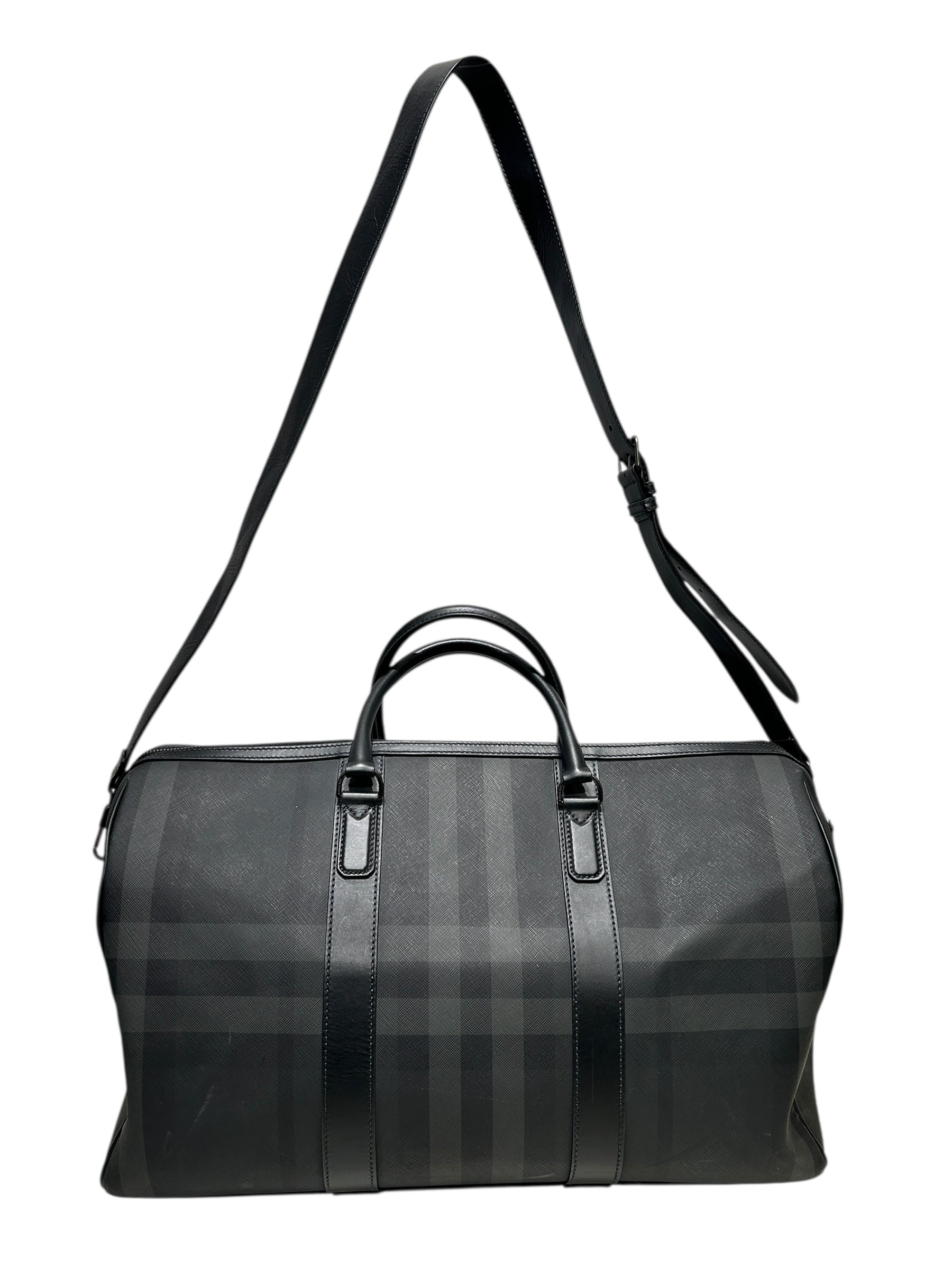 BURBERRY/Luggage/Plaid/Leather/BLK/ view 2
