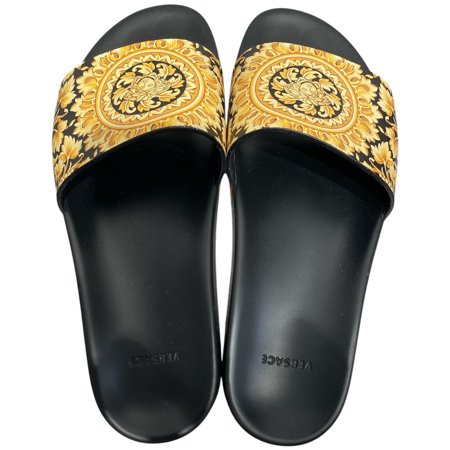VERSACE/Sandals/EU 45/All Over Print/Leather/GLD/MEDUSA PRINT SLIDES view 3