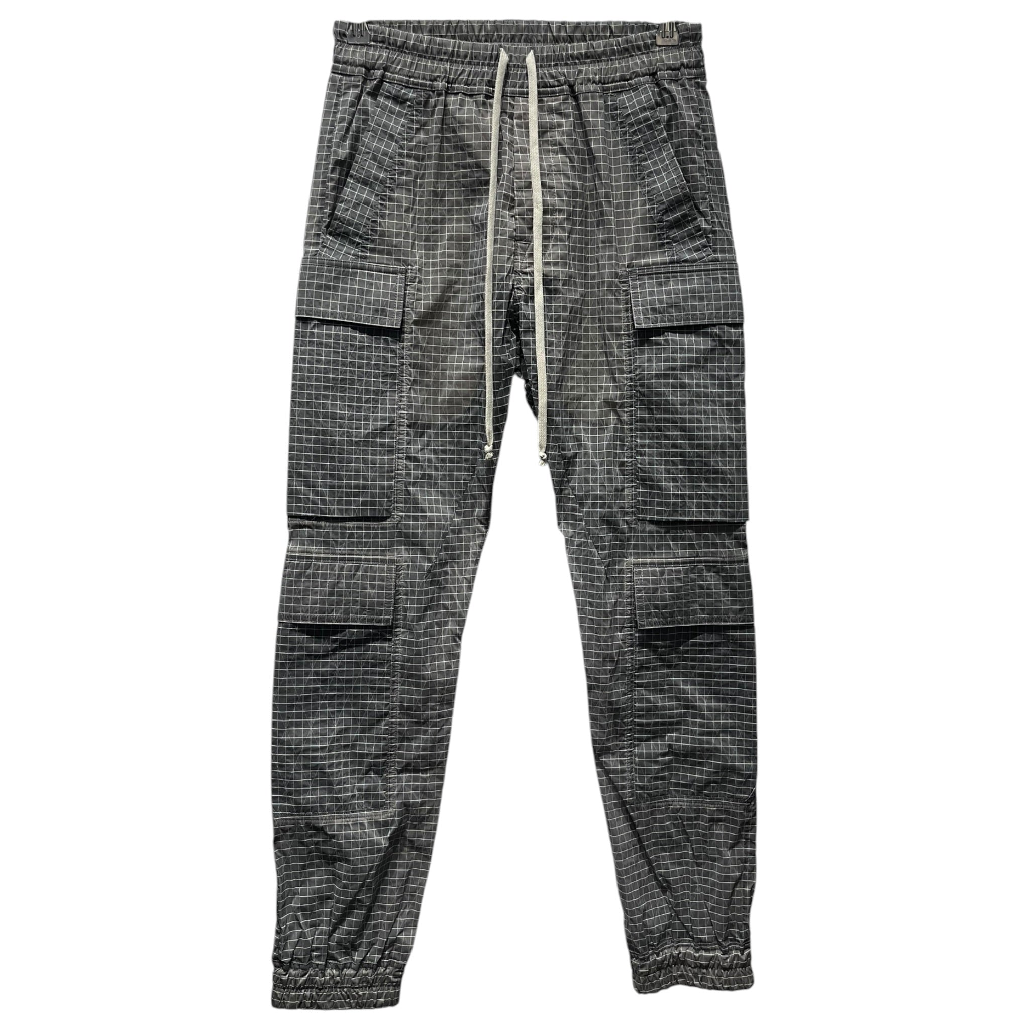 Rick Owens/Cargo Pants/46/Polyester/GRY/All Over Print/SS23 Check Mastodon Cargo view 1