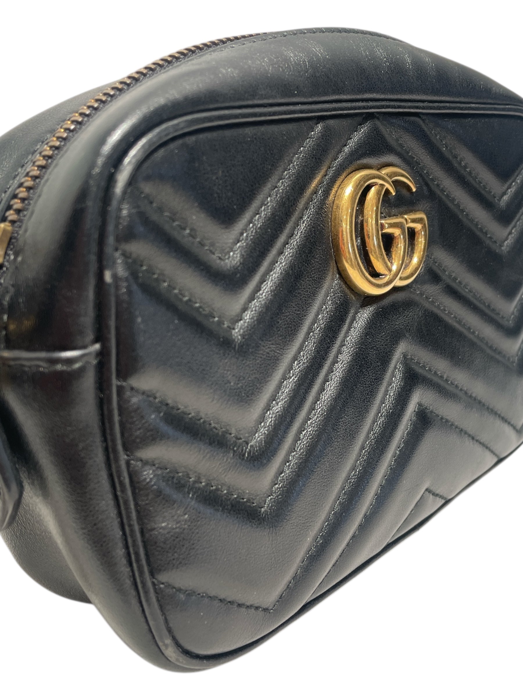 GUCCI/Cross Body Bag/Leather/BLK/GG Marmont Shoulder Bag view 6