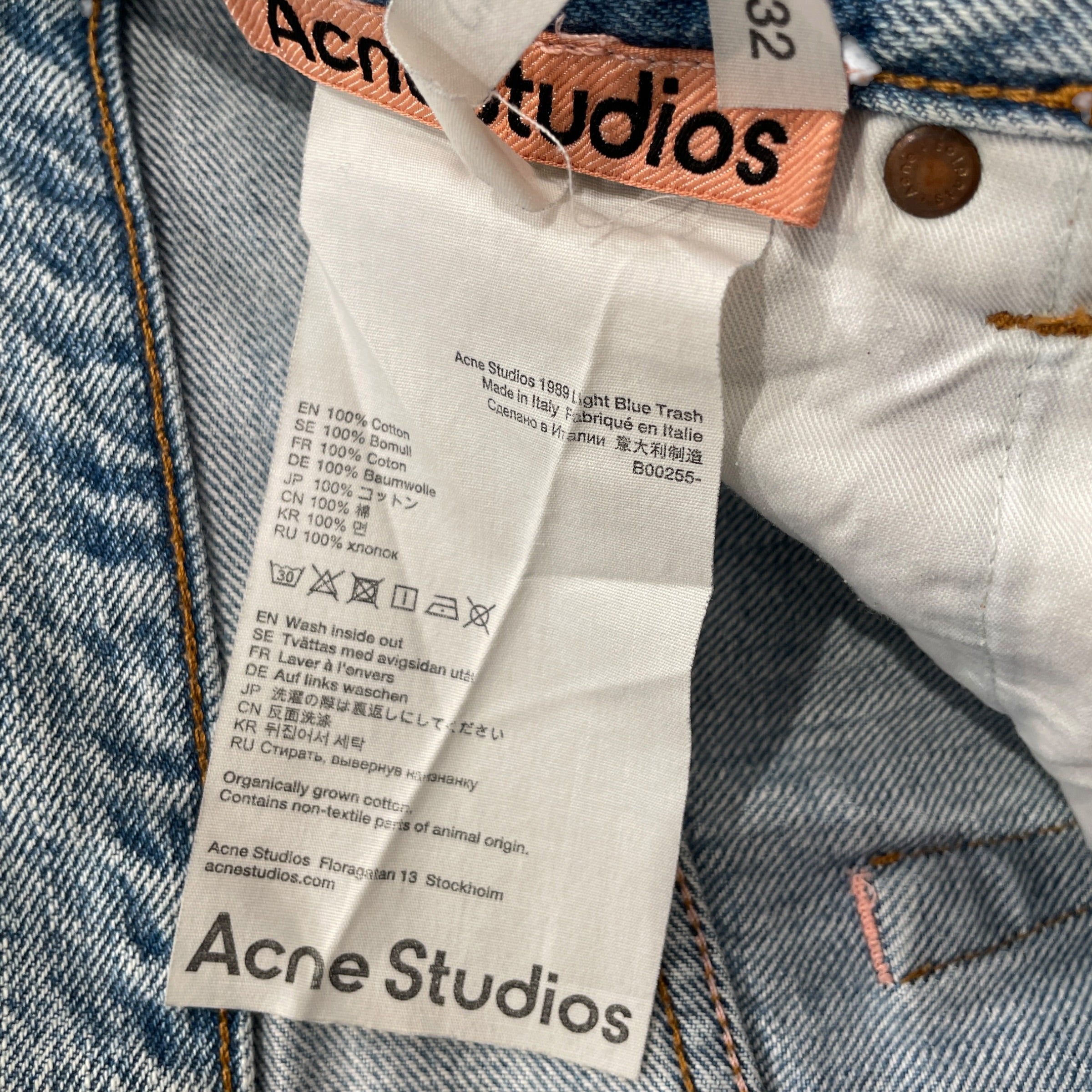 Acne Studios/Pants/31/Cotton/BLU/LIGHT WASHED view 3