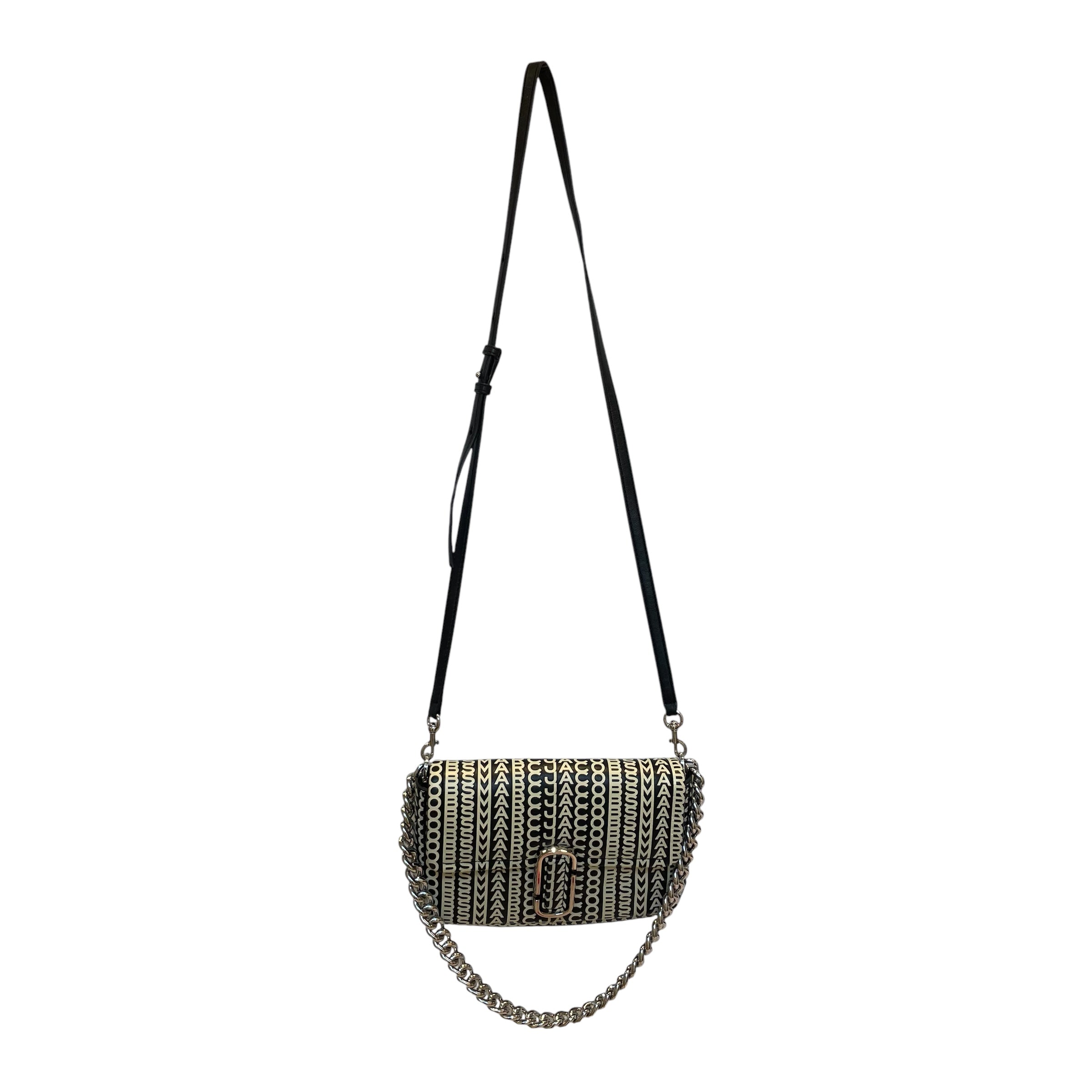 MARC JACOBS/Bag/Monogram/Leather/BLK/cream embossed/slvr harware view 1