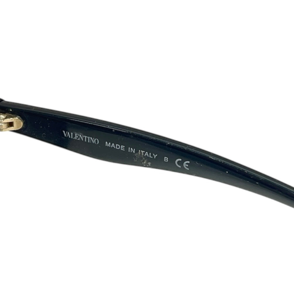 VALENTINO/Sunglasses/Plastic/BLK/gold nose bridge rivet end view 4