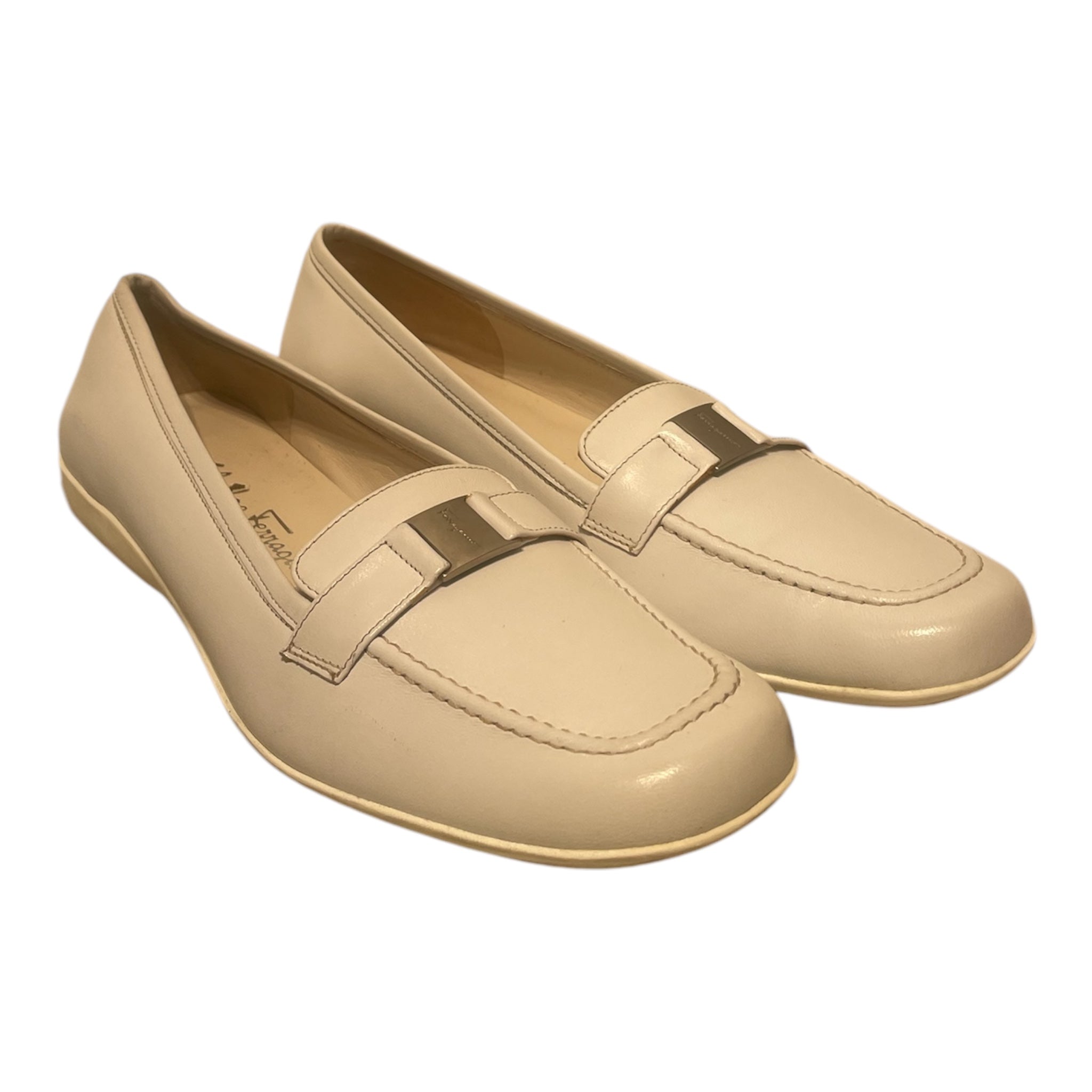Salvatore Ferragamo/Loafers/US 5.5/Leather/WHT/Bianco Calf view 1