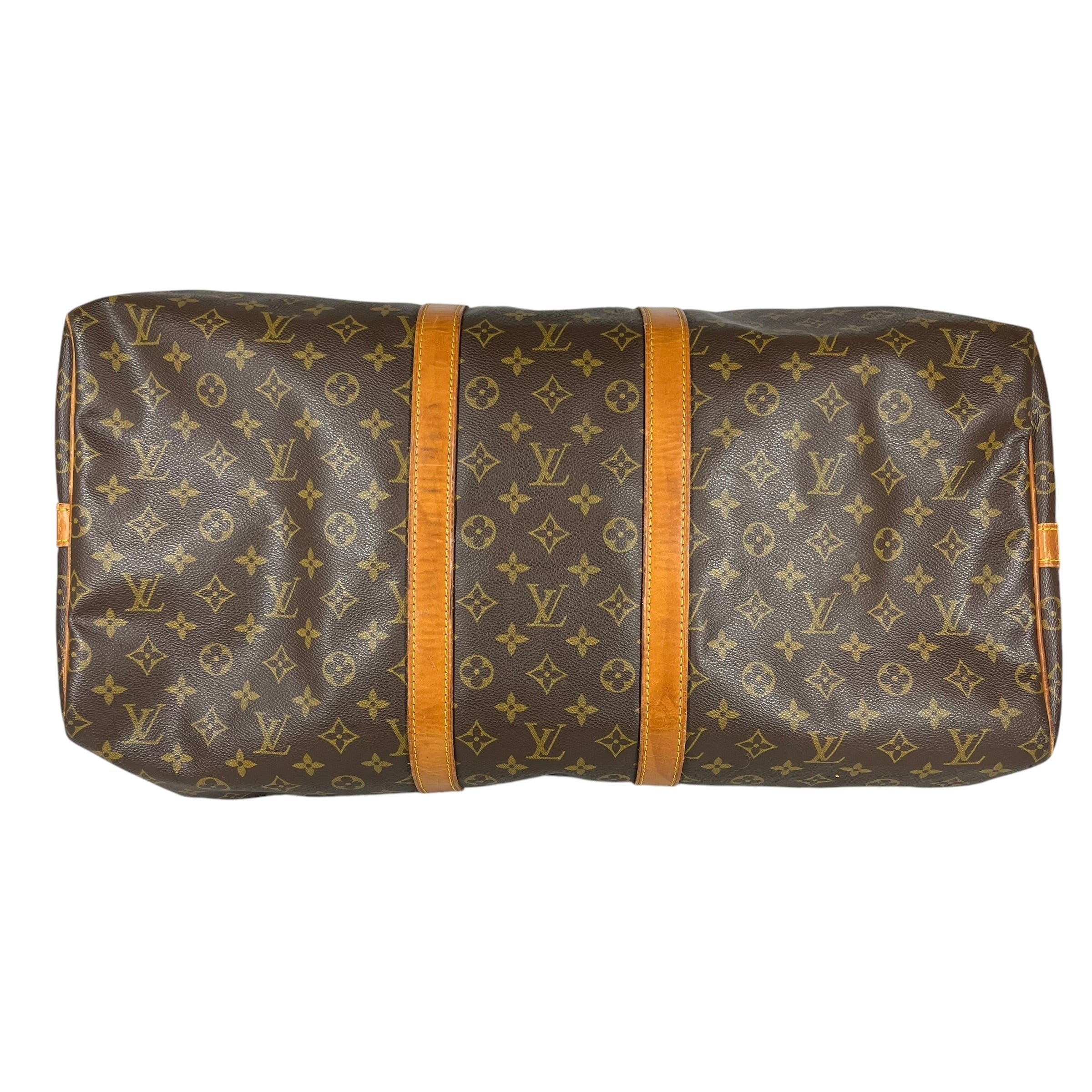 LOUIS VUITTON/Bag/Monogram/Leather/BRW/keepall travel bag view 3