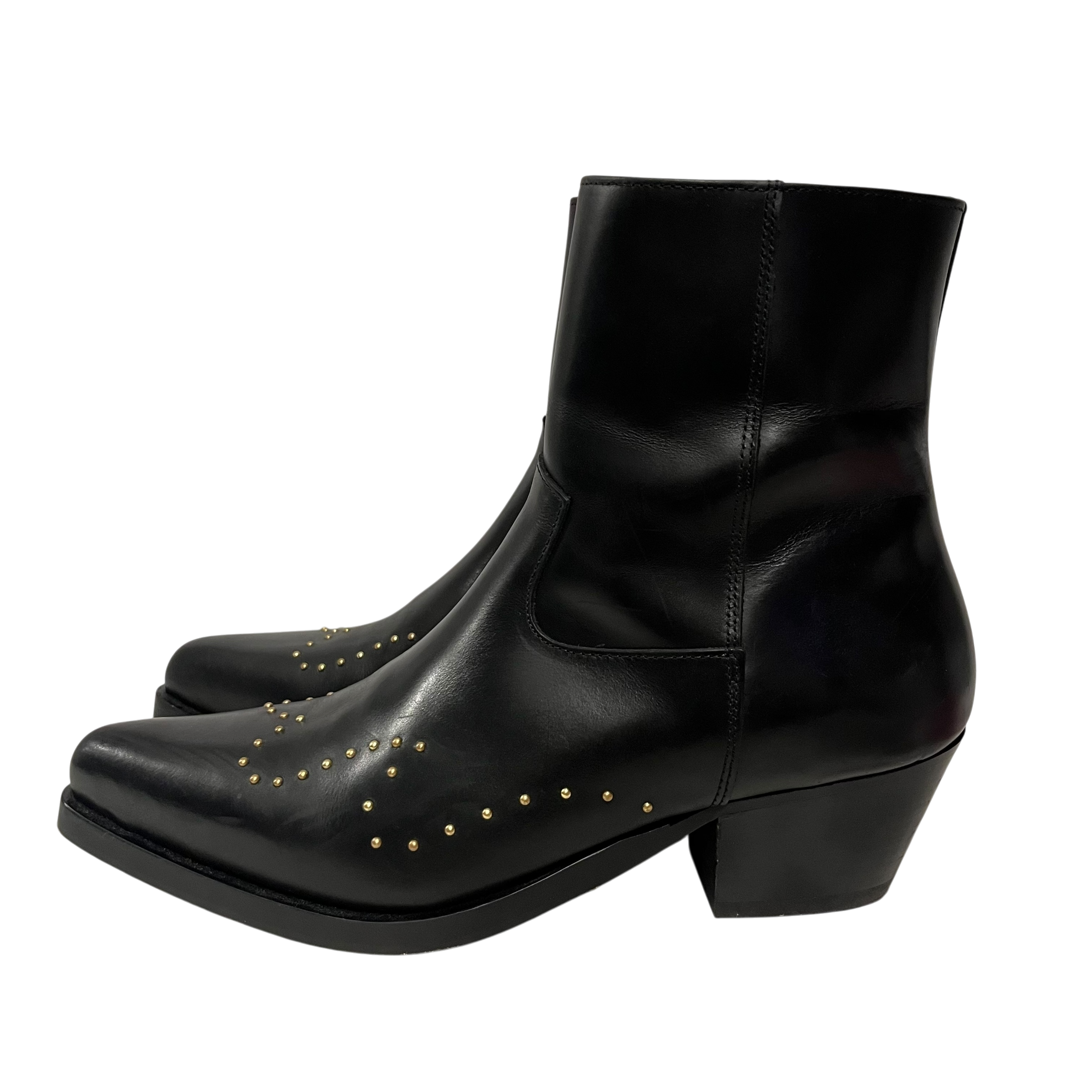 ERNEST W.BAKER/Cowboy Boots/US 11/Leather/BLK/GOLD view 3