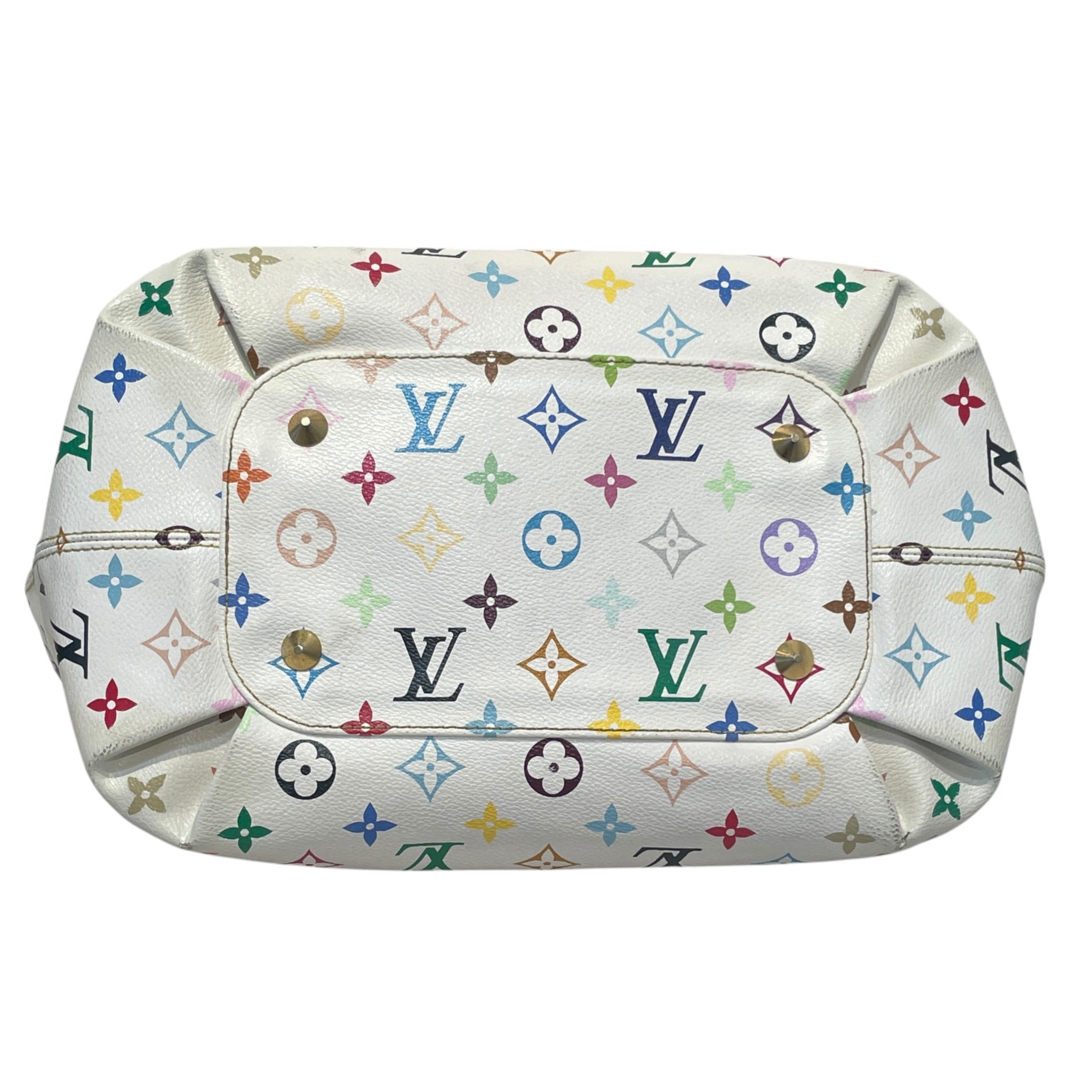LOUIS VUITTON/Hand Bag/Monogram/Leather/WHT/Multicolor Annie MM view 3