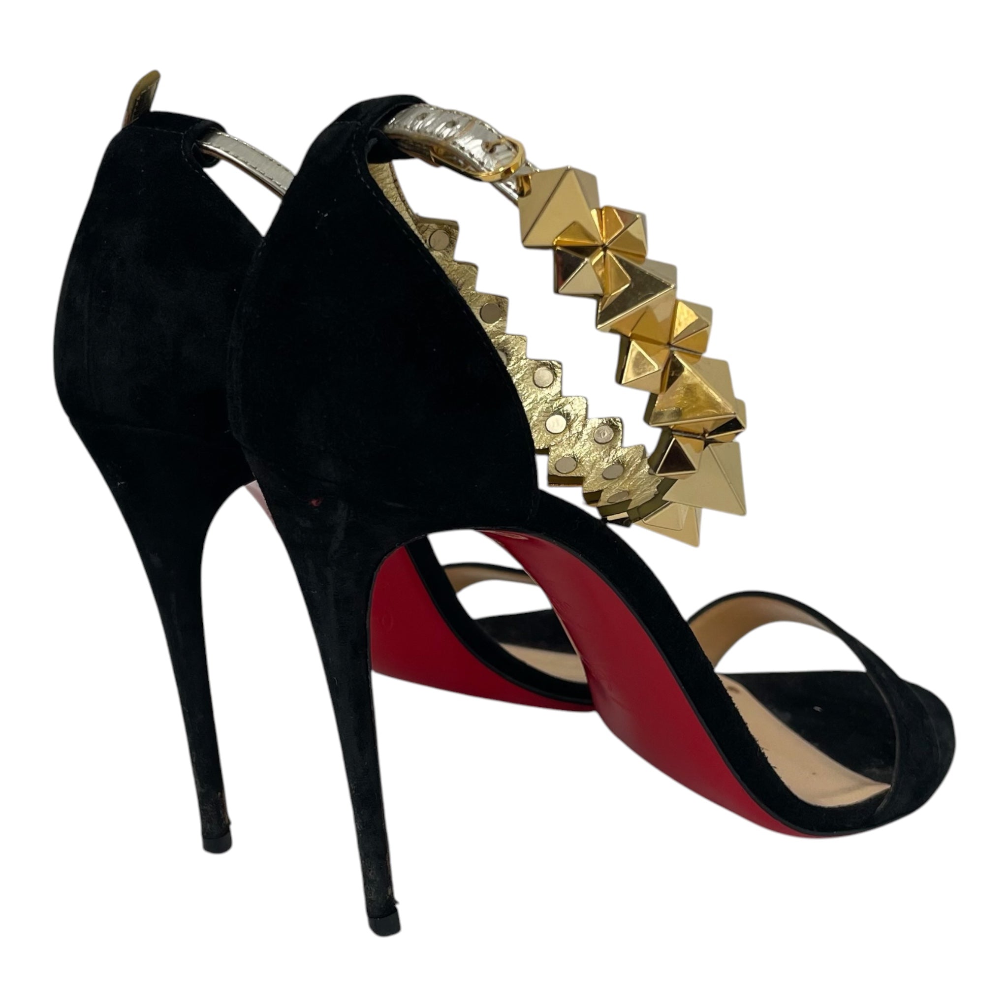 Christian Louboutin/Heels/US 9/Nylon/BLK/planetava 100 spikes view 3