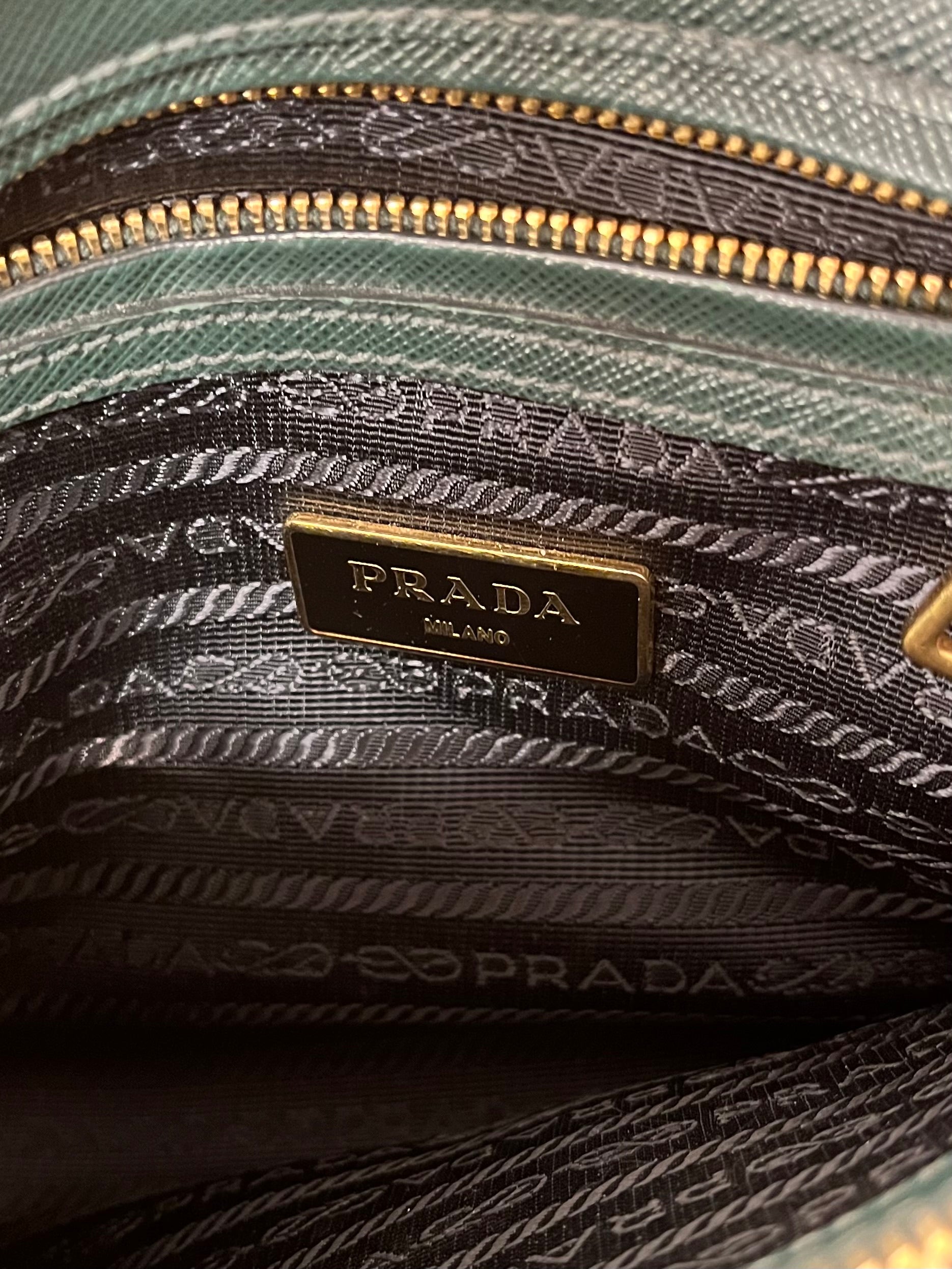 PRADA/Hand Bag/Leather/GRN/SAFFIANO EMERALD SML view 6