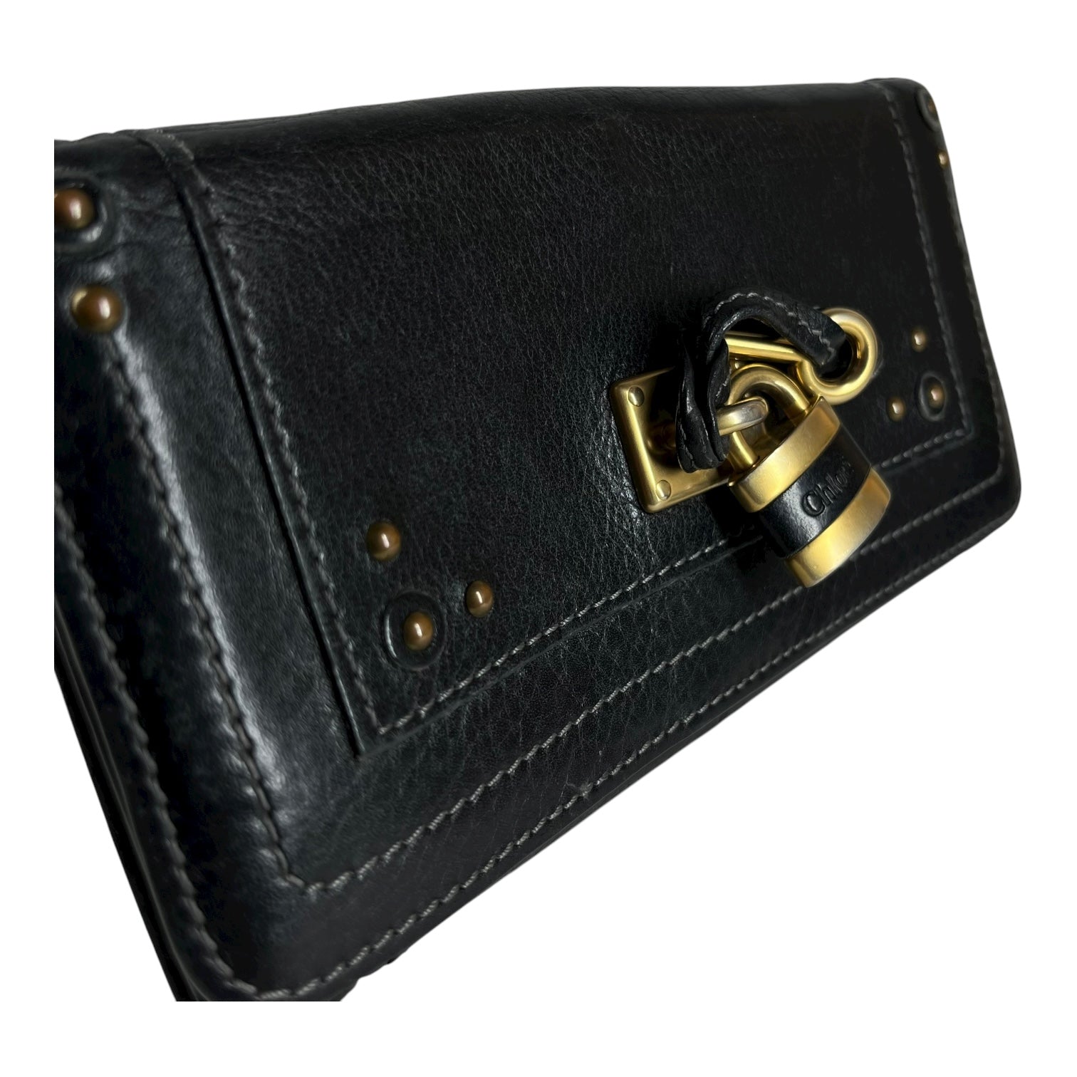 Chloe/Long Wallet/Leather/BLK/Lock Wallet view 6