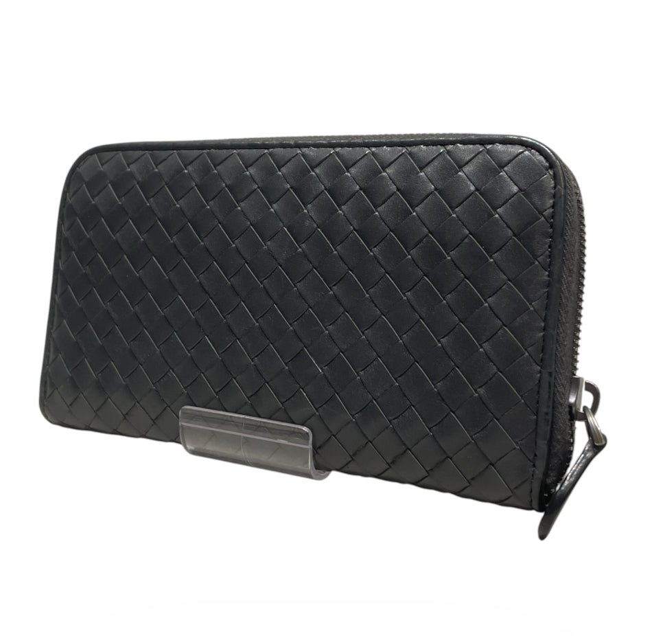 BOTTEGA VENETA/Long Wallet/Leather/GRY/L's/gry zipper view 1