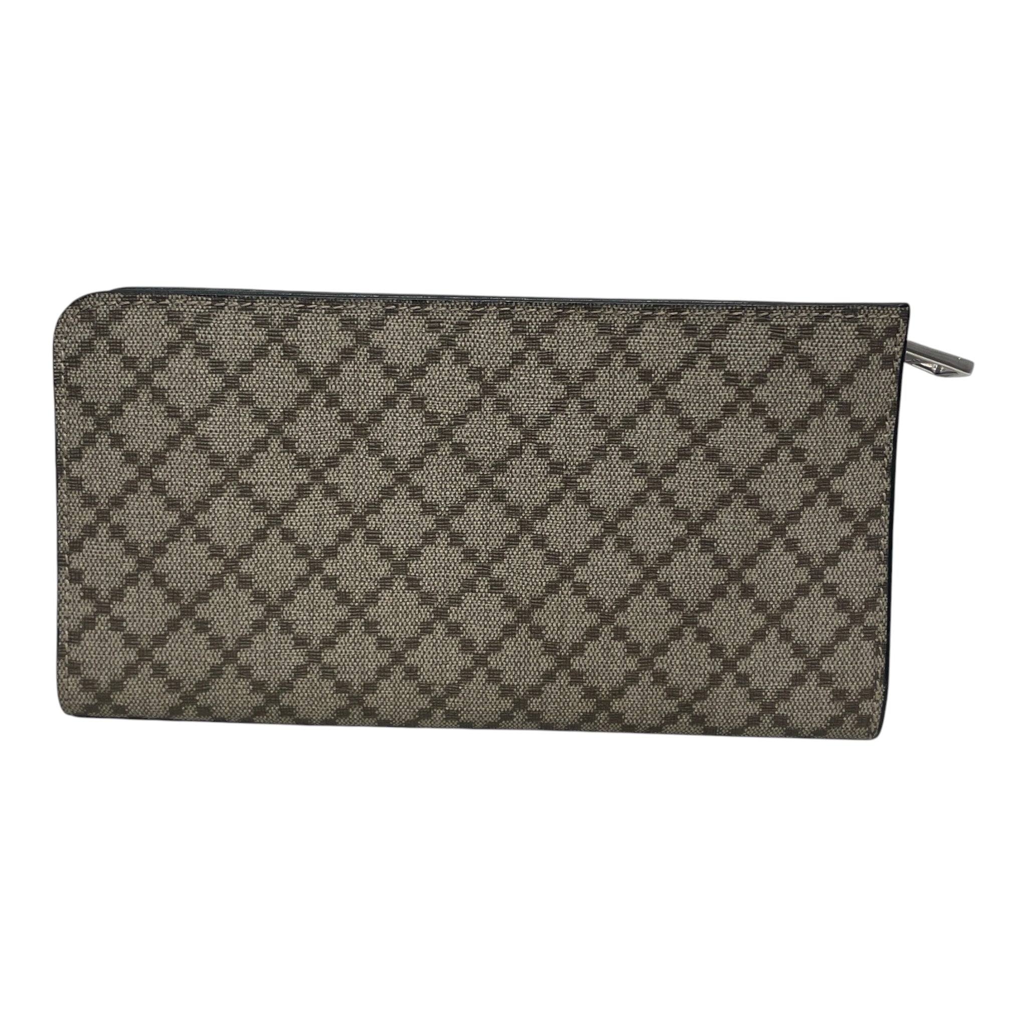 GUCCI/Long Wallet/Monogram/Leather/BRW/Diamante Wallet view 1