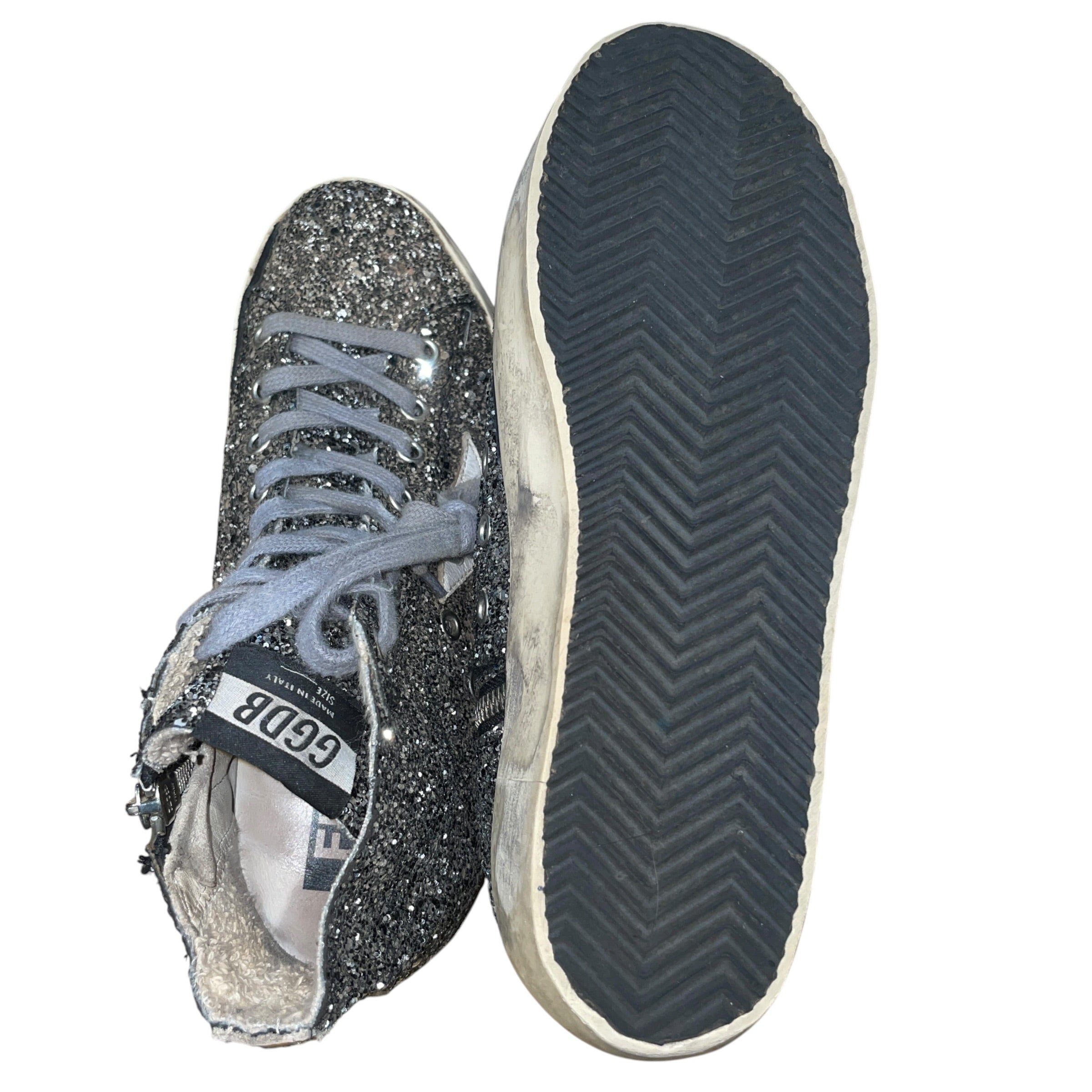 GOLDEN GOOSE/Hi-Sneakers/EU 37/Iridescent/Leather/SLV/Glitter High-Top Francy view 4