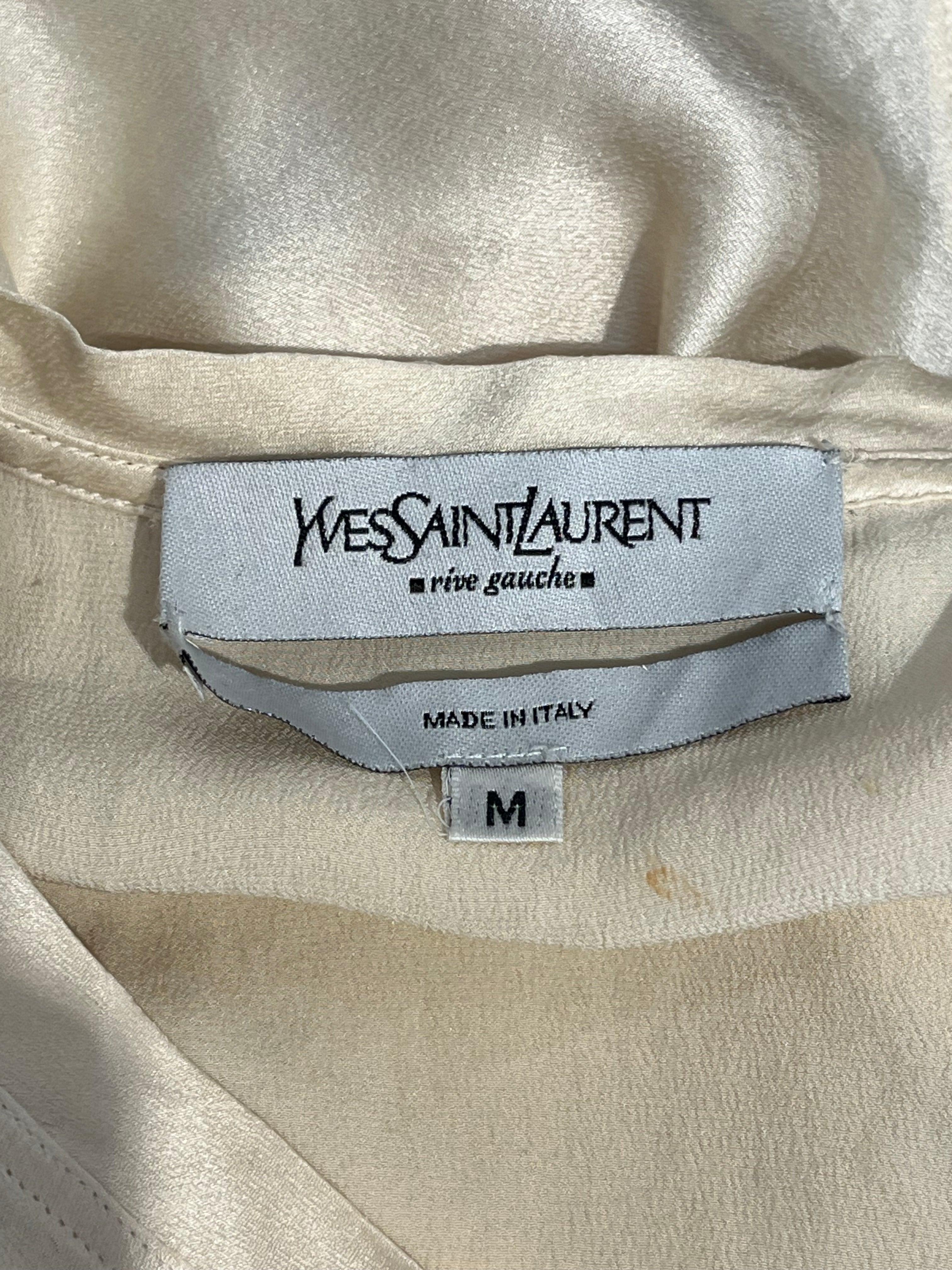 YVES SAINT LAURENT/SS Blouse/M/Silk/BEG/SILK BLOUSE view 3