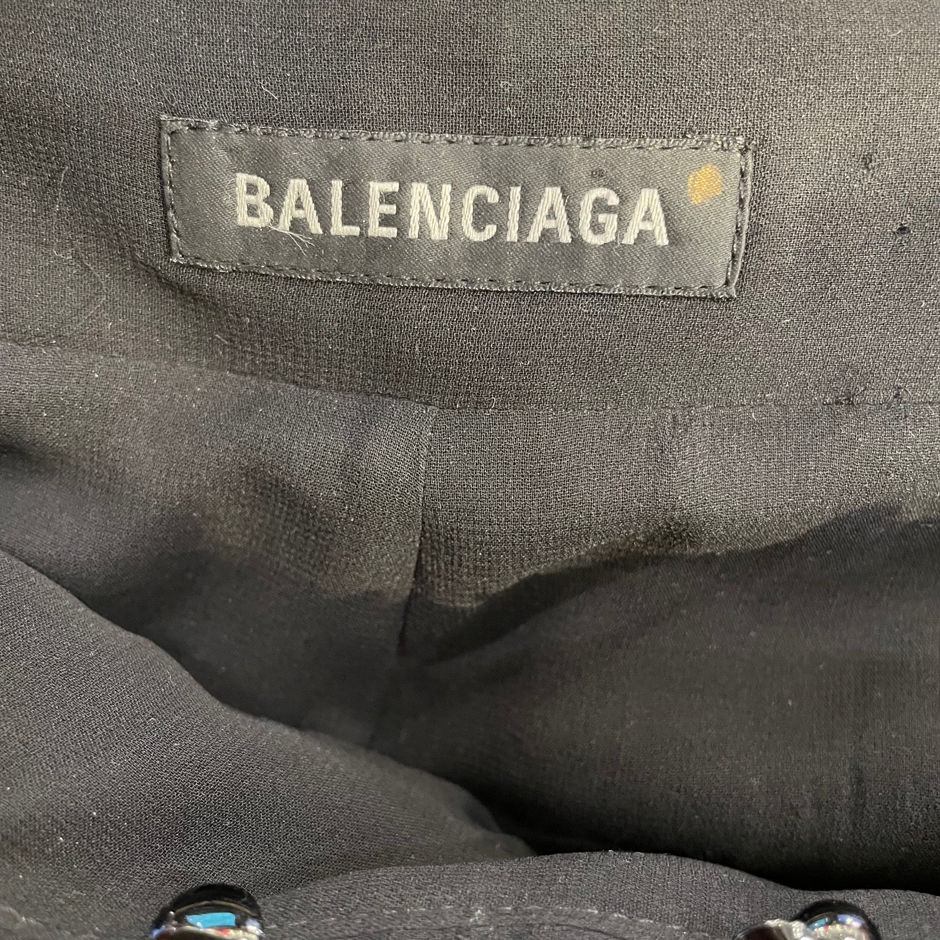 BALENCIAGA/Bottoms/34/Polyester/BLK/destroyed sequin pants view 3
