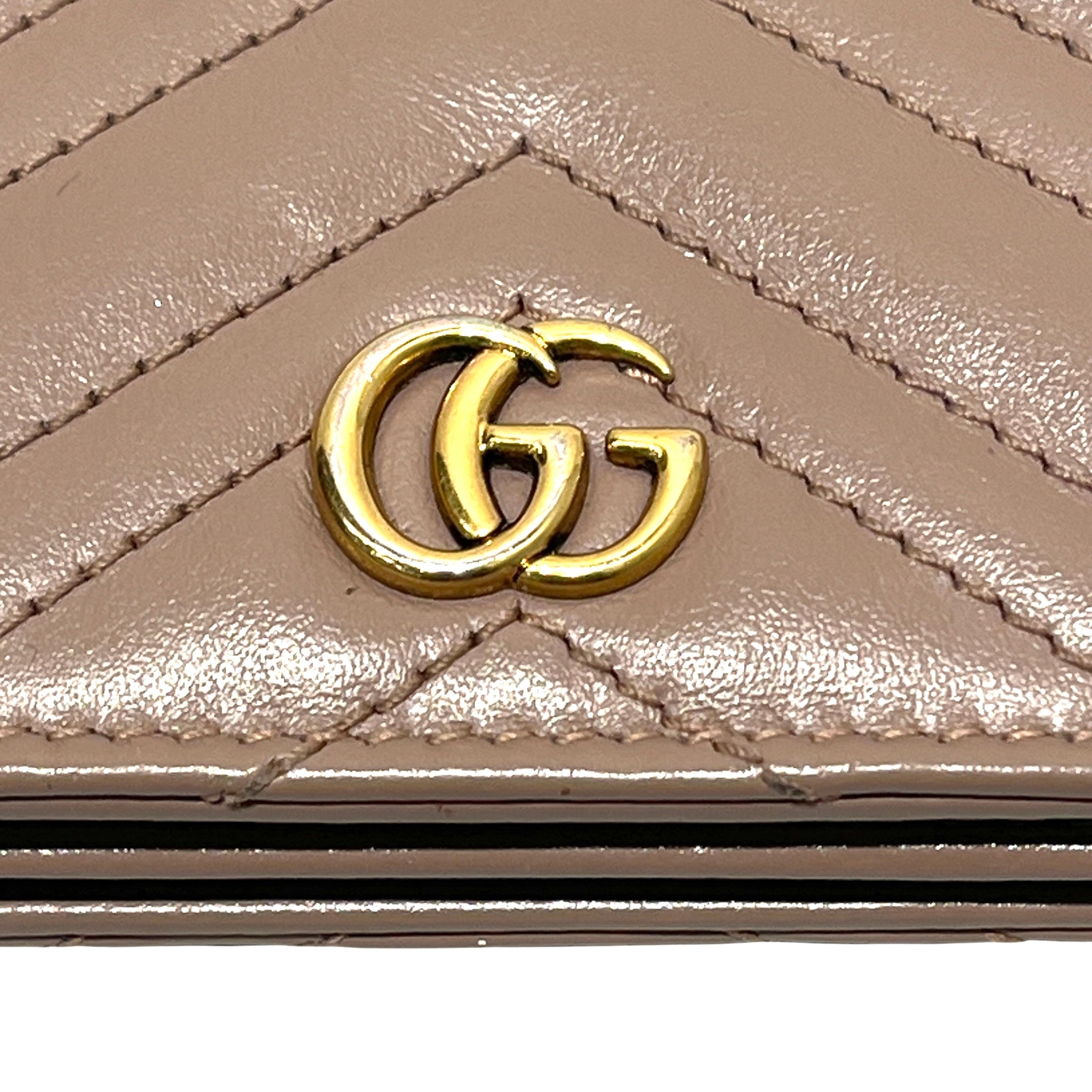 GUCCI/Bifold Wallet/Leather/BEG/L's/MARMONT WALLET/gg on back view 8