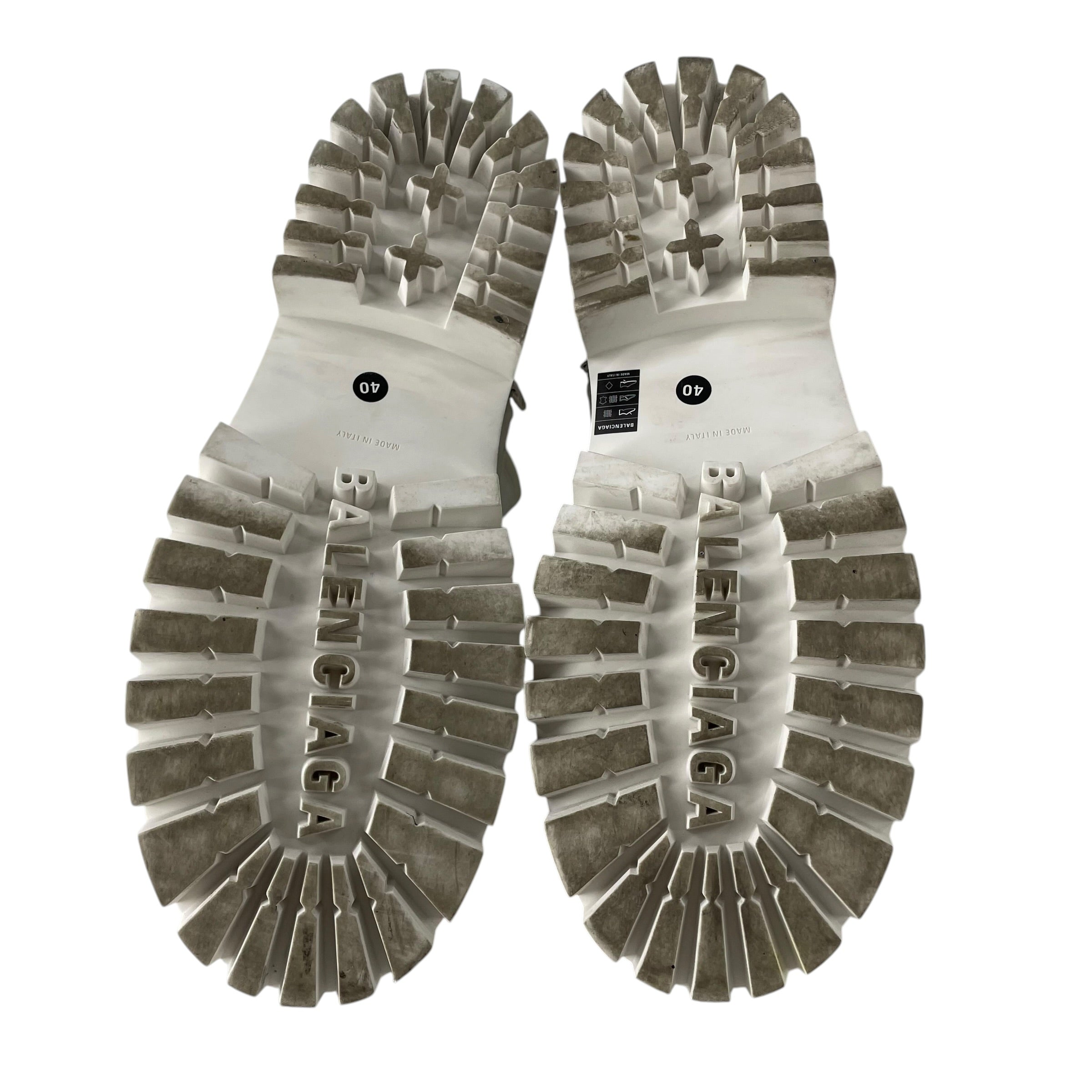 BALENCIAGA/Boots/EU 40/Cotton/WHT/BALENCIAGA STRIKE COMBAT BOOT view 5