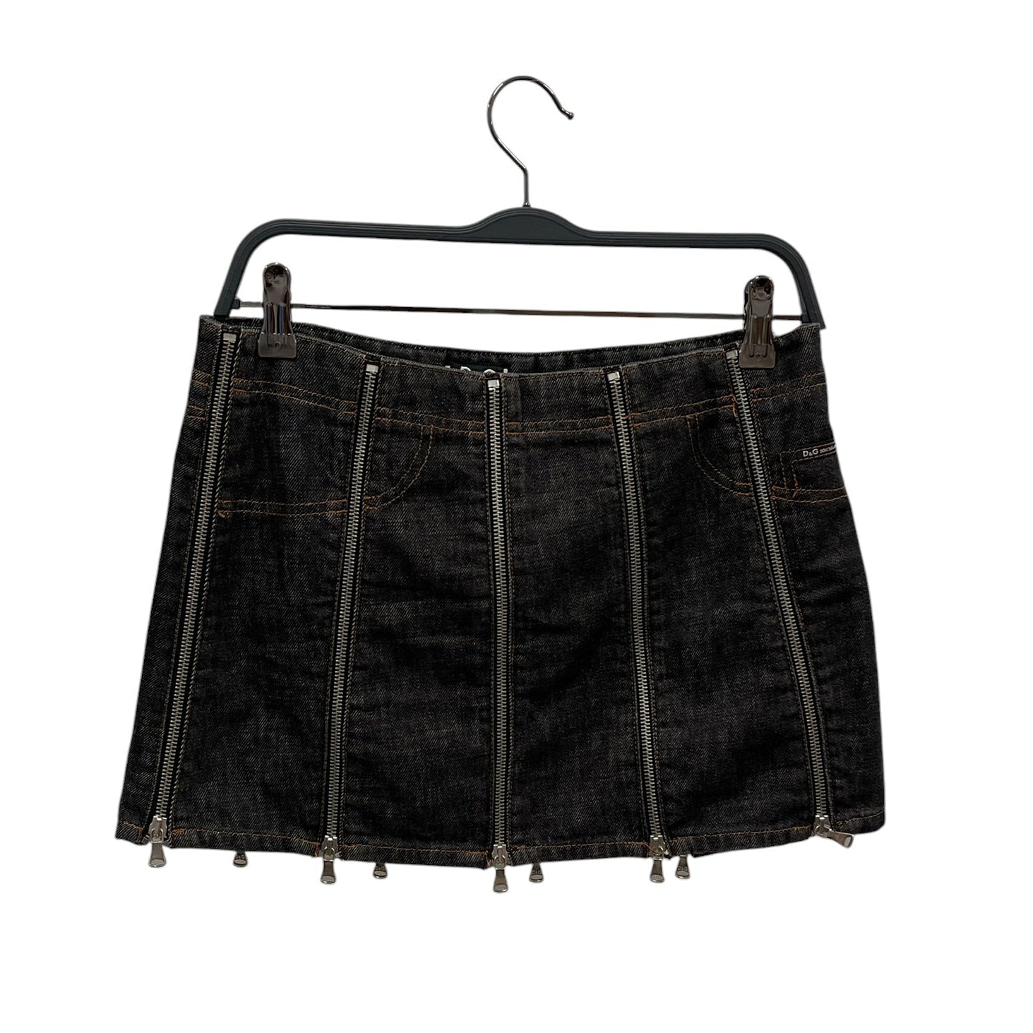 DOLCE&GABBANA/Skirt/28/Denim/BLK/Mini Length/Vintage D&G Multi Zip Mini view 1