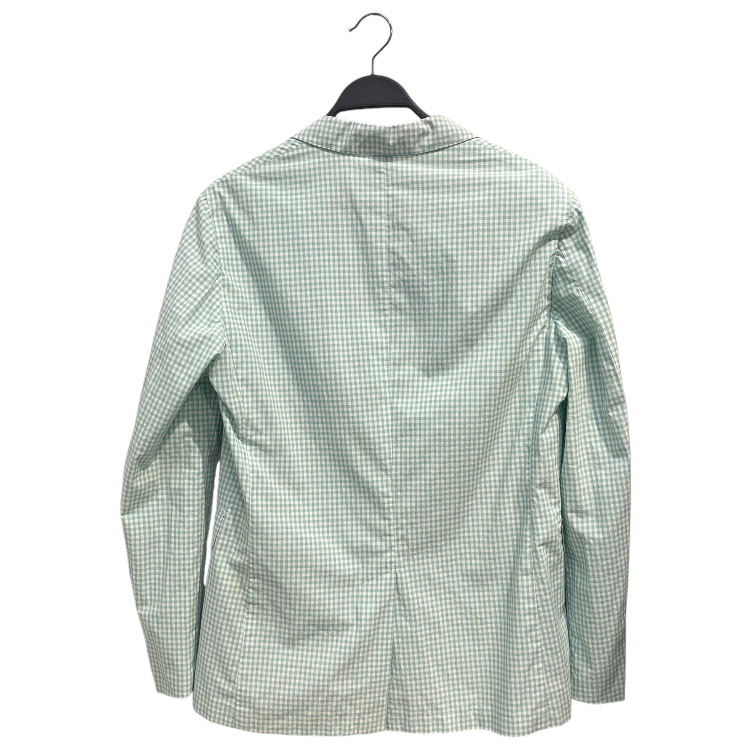 BURBERRY/Jacket/52/Cotton/GRN/Gingham Check/teal blu wht blazer view 2