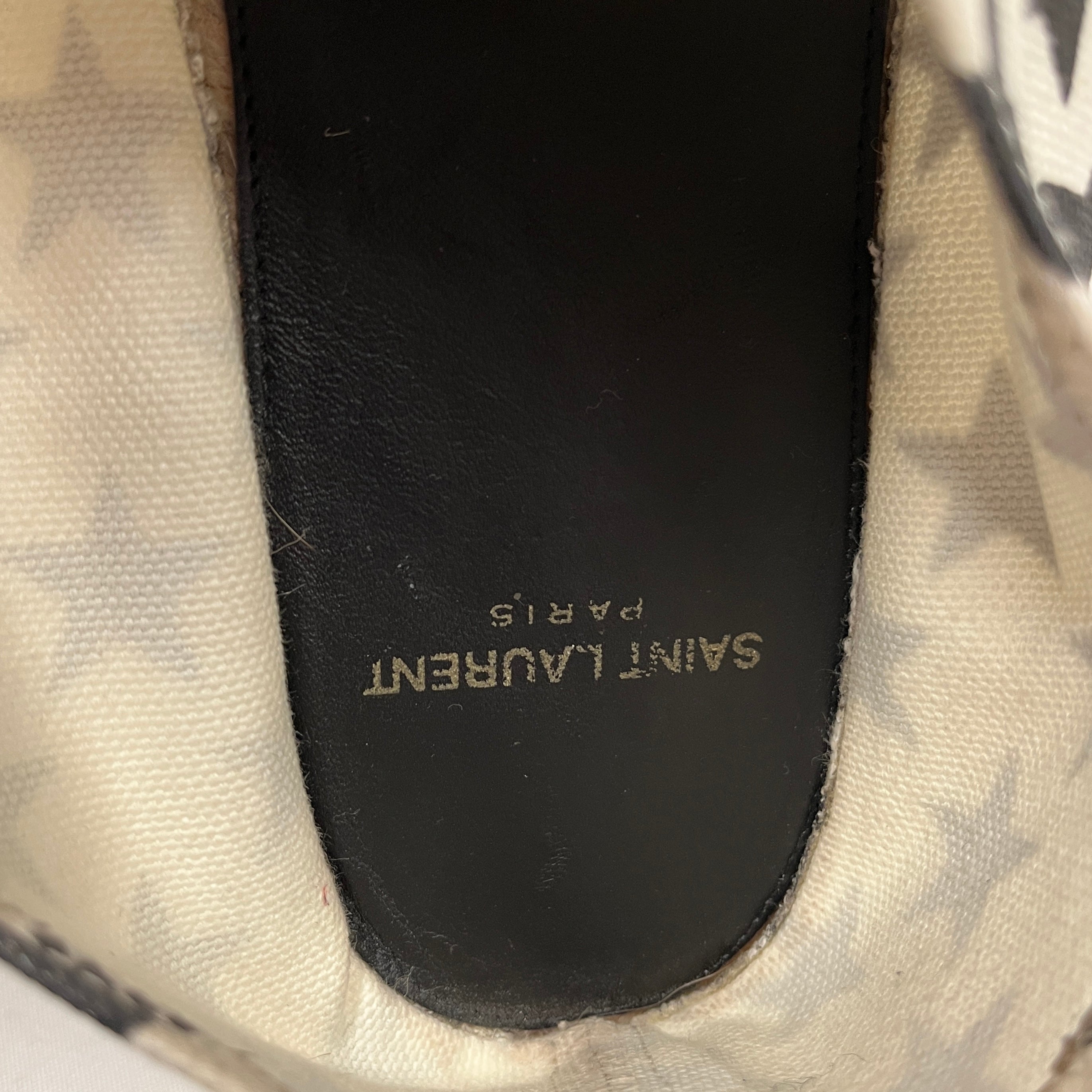 SAINT LAURENT/Espadrilles/US 10/All Over Print/Cotton/WHT/Black Star Lace Ups view 3