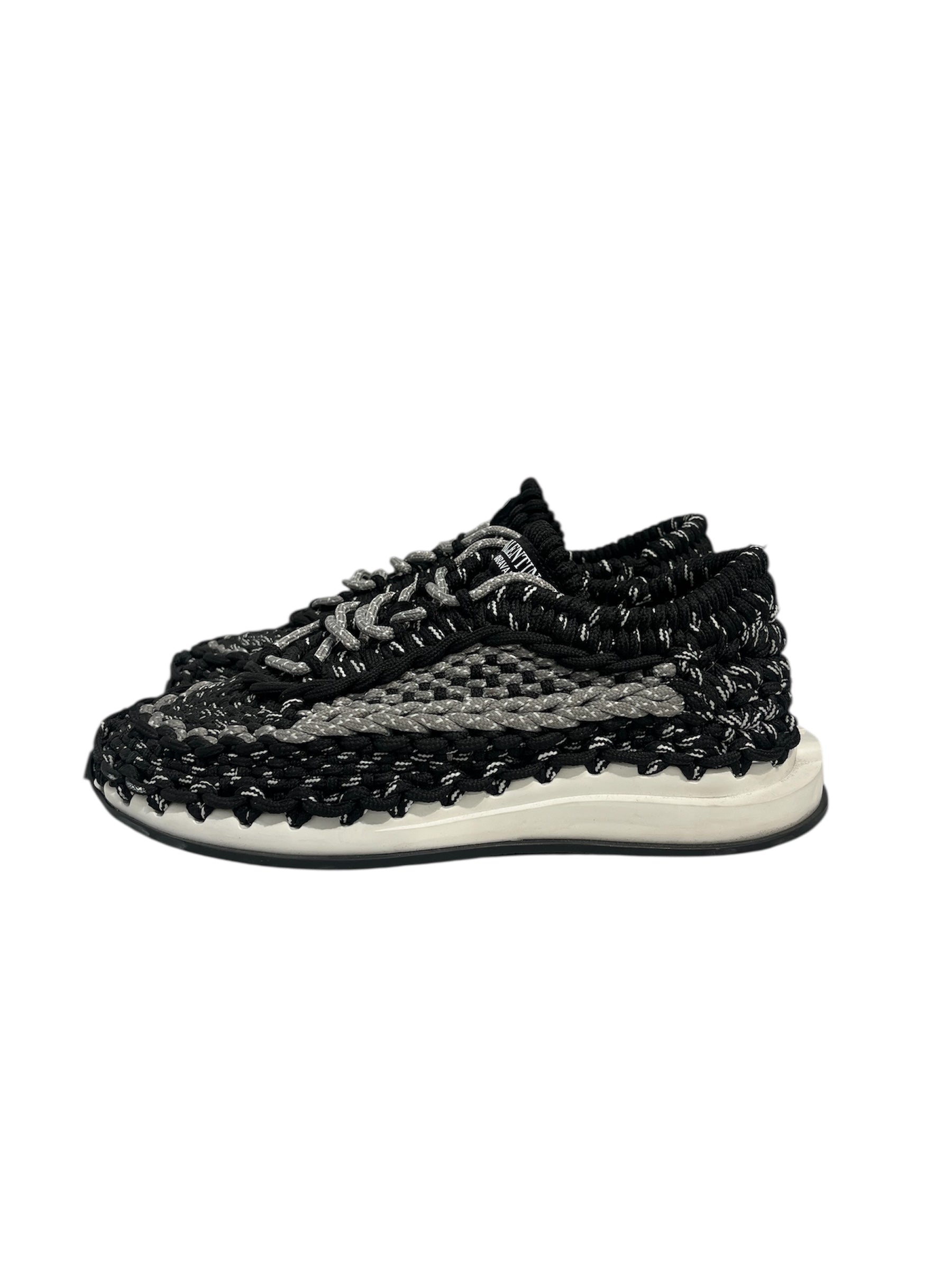 VALENTINO GARAVANI/Low-Sneakers/EU 40/BLK/paracord gry blk view 2