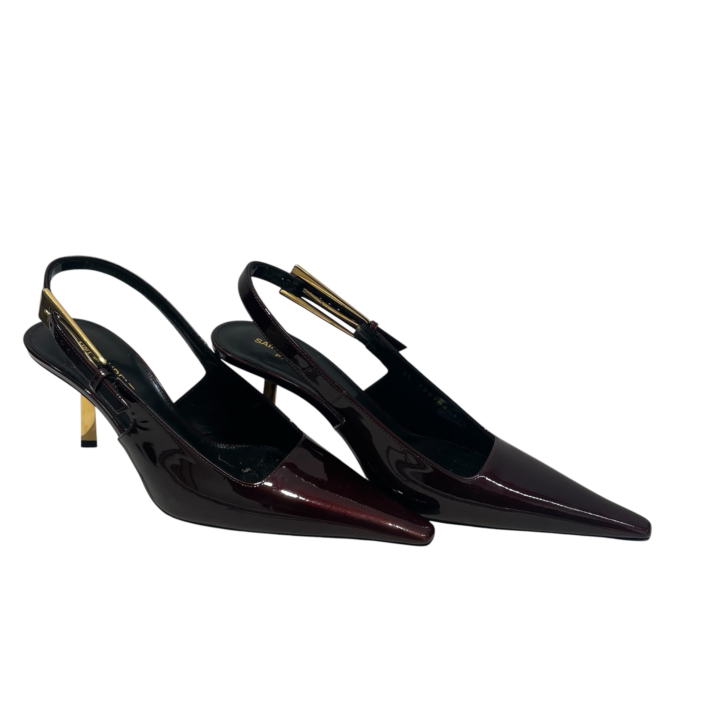 SAINT LAURENT/Heels/EU 37.5/Leather/BRD/gold heel/sl 799704 view 1