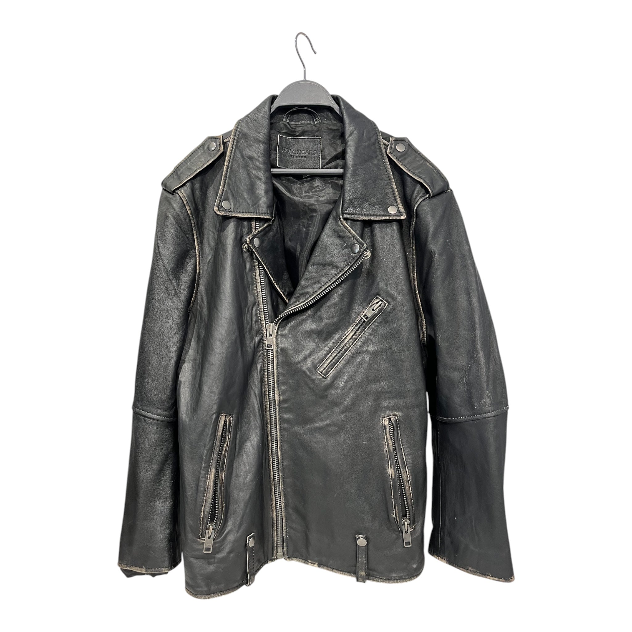 BOLONGARO TREVOR/Leather Jkt/XXL/Leather/BLK/RN98302 leather biker jkt view 1