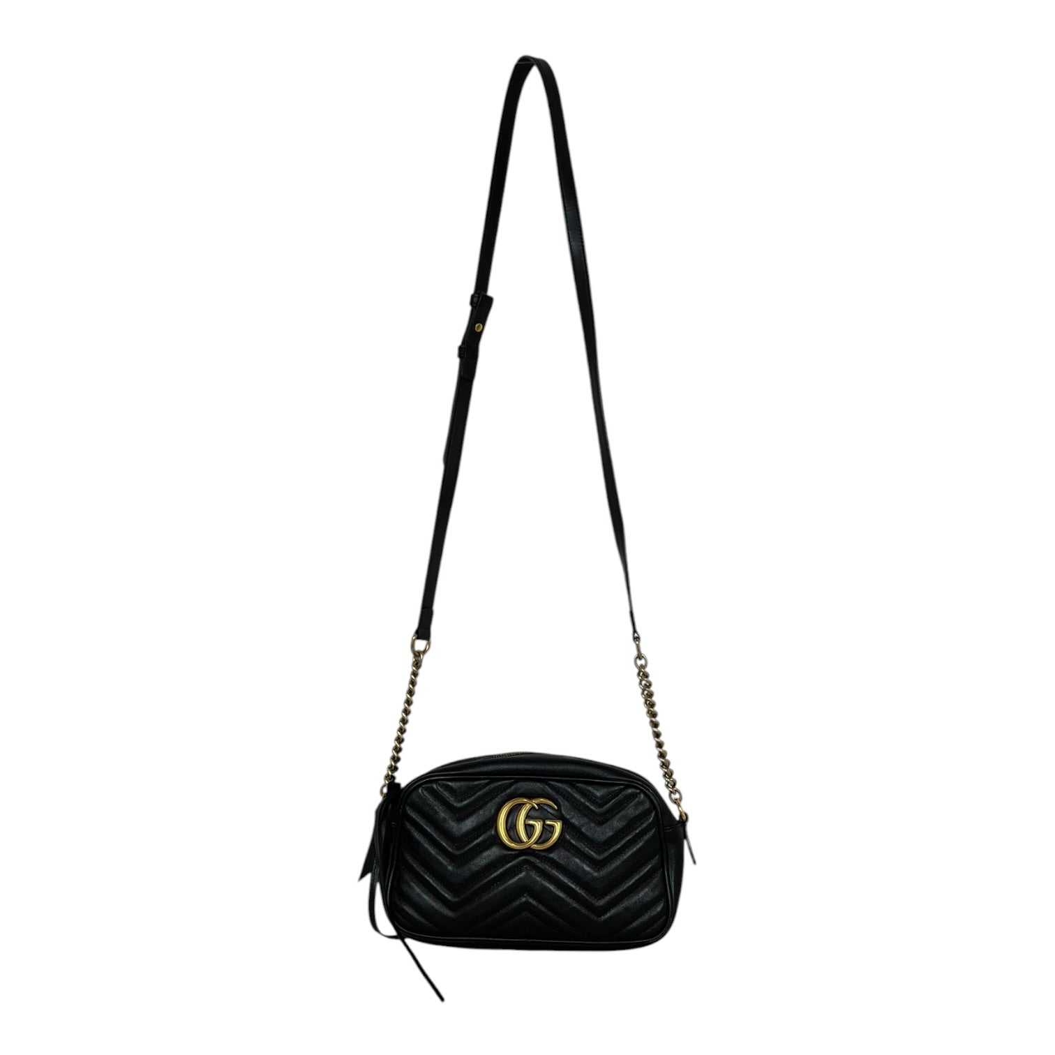 GUCCI/Cross Body Bag/Leather/BLK/MARMOT GG Logo view 1