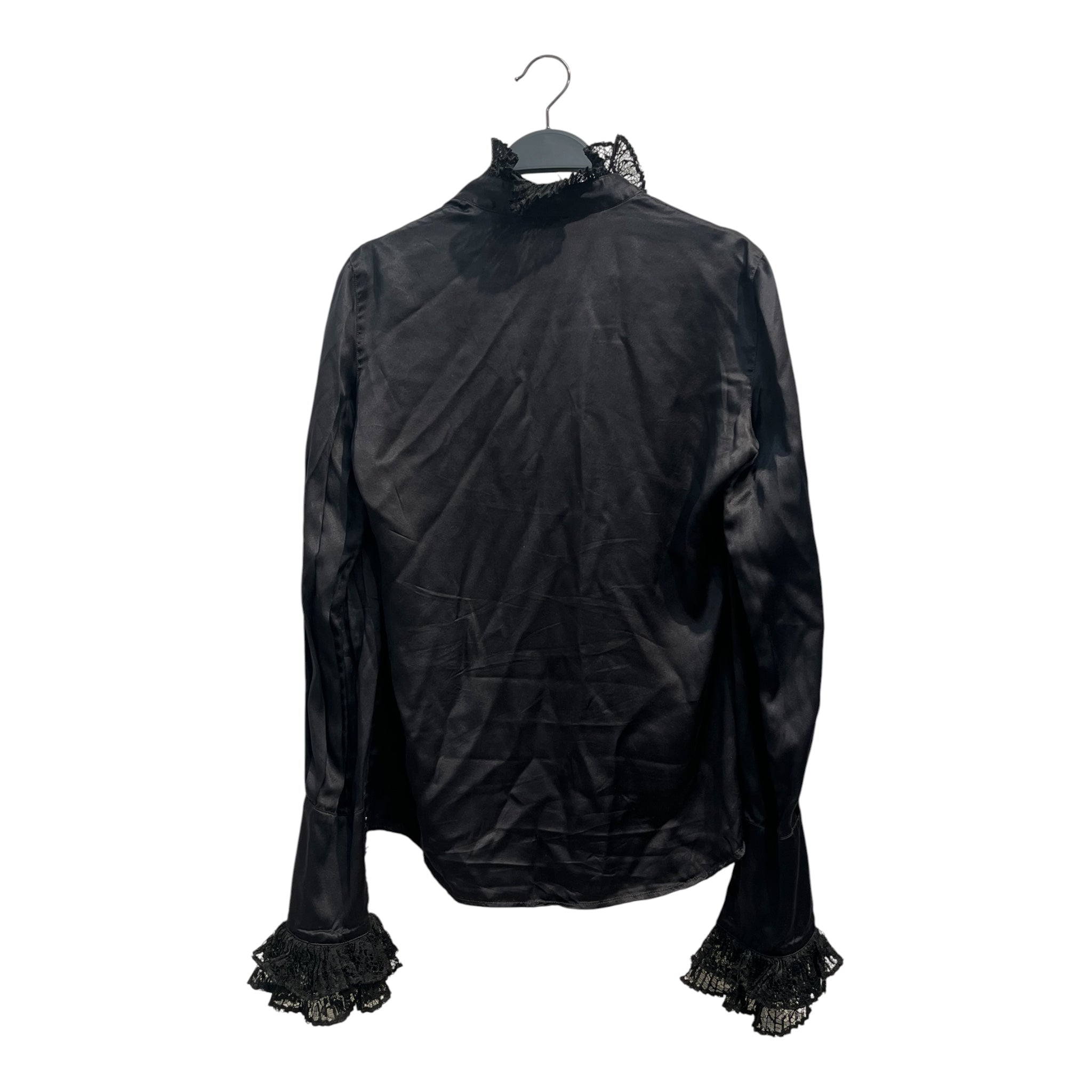 roberto cavalli/LS Blouse/44/Silk/BLK/pirate sleeves and collar view 2