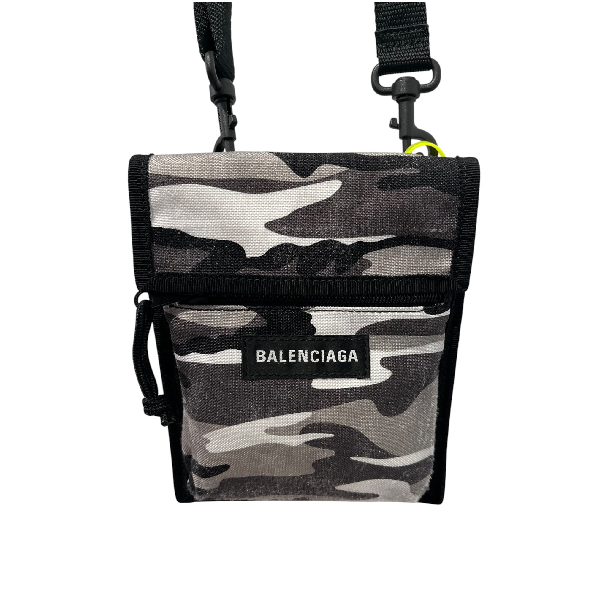 BALENCIAGA/Cross Body Bag/Camouflage/Nylon/GRY/FLAP TOP CLIP STRAP view 2