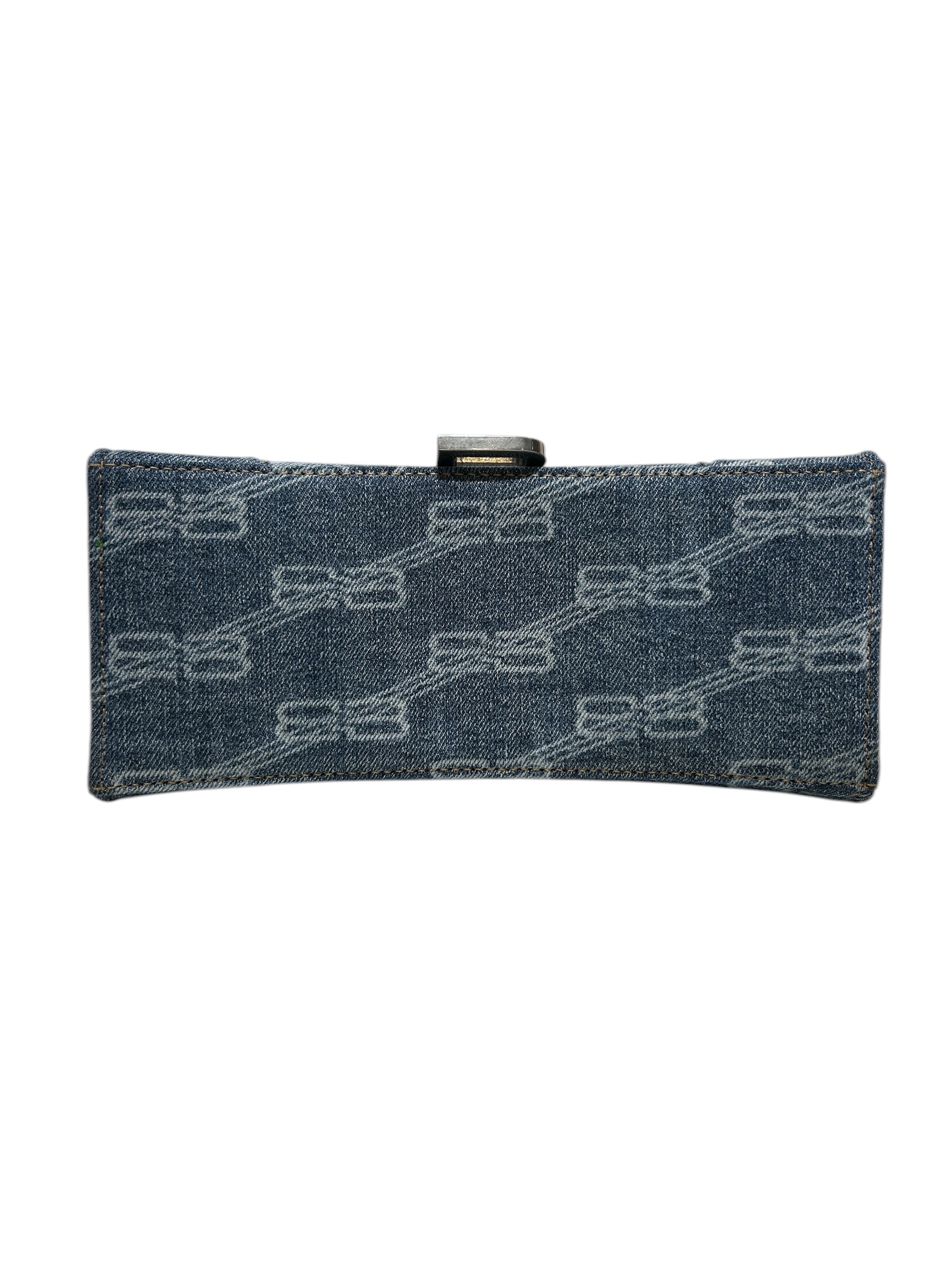 BALENCIAGA/Cross Body Bag/Monogram/Denim/BLU/HOURGLASS DENIM BB LOGO view 3