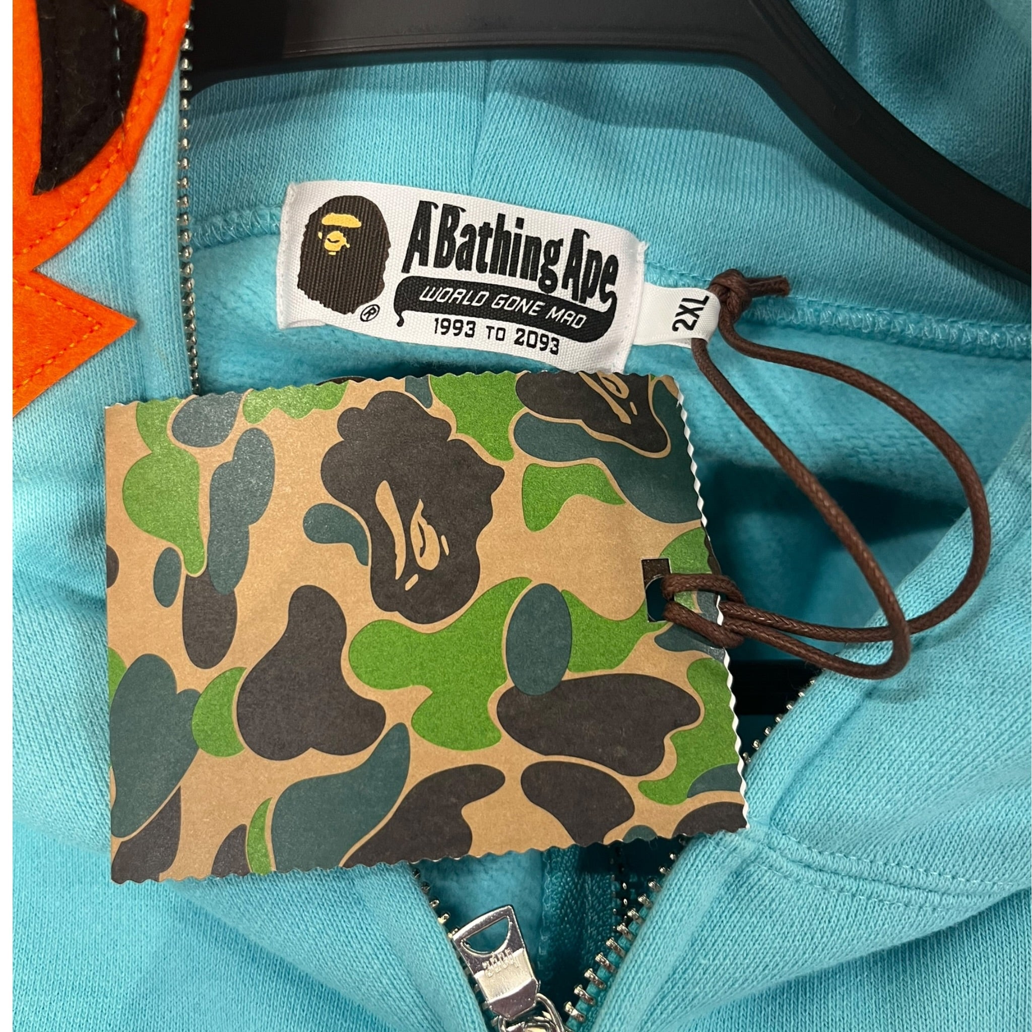 A BATHING APE/Zip Up Hoodie/XXL/Camouflage/Cotton/BLU/(1)Tiger Full Zip view 5