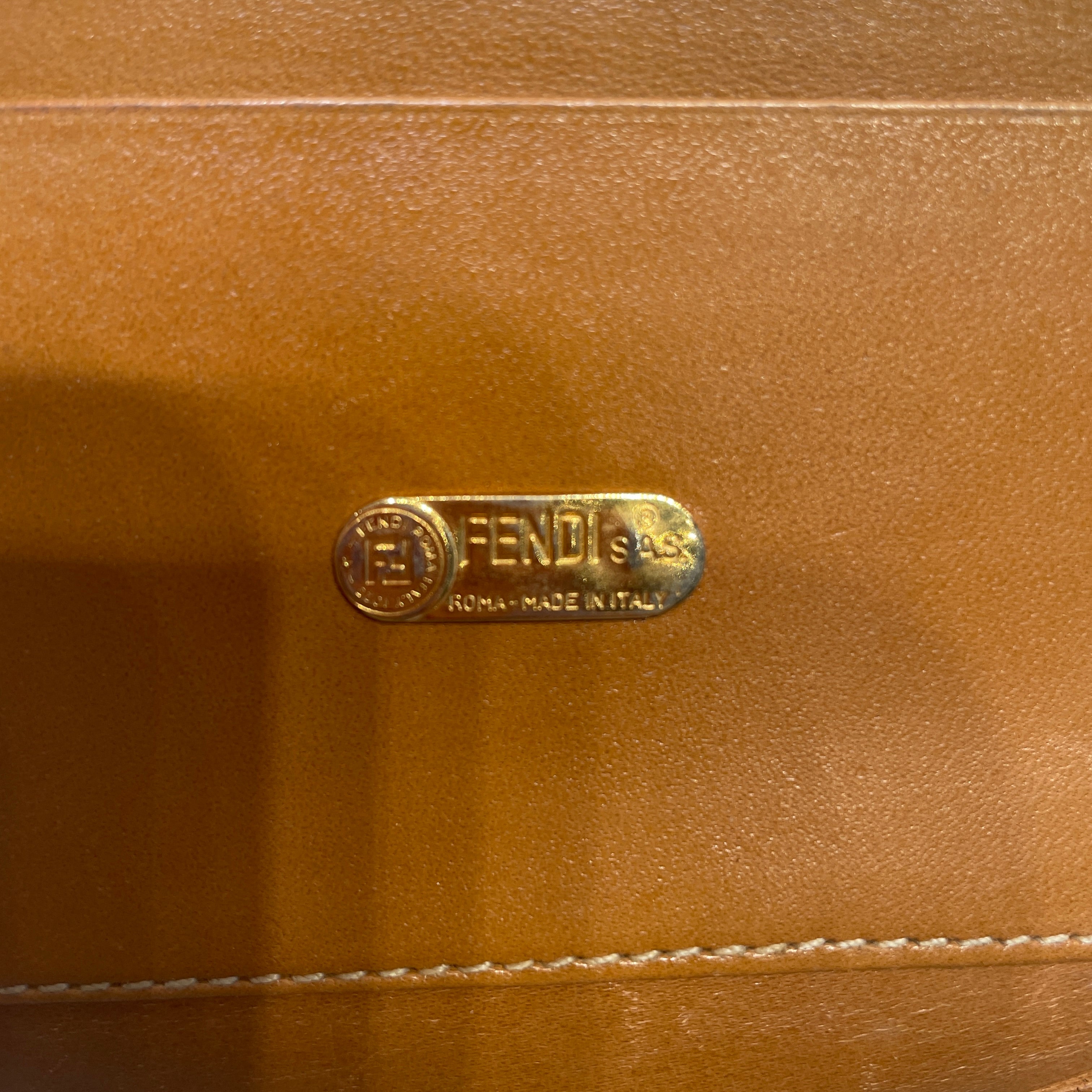 FENDI/Bifold Wallet/Stripe/Cotton/BRW/M's/SEMICIRCLE BUTTON CLOSURE view 5