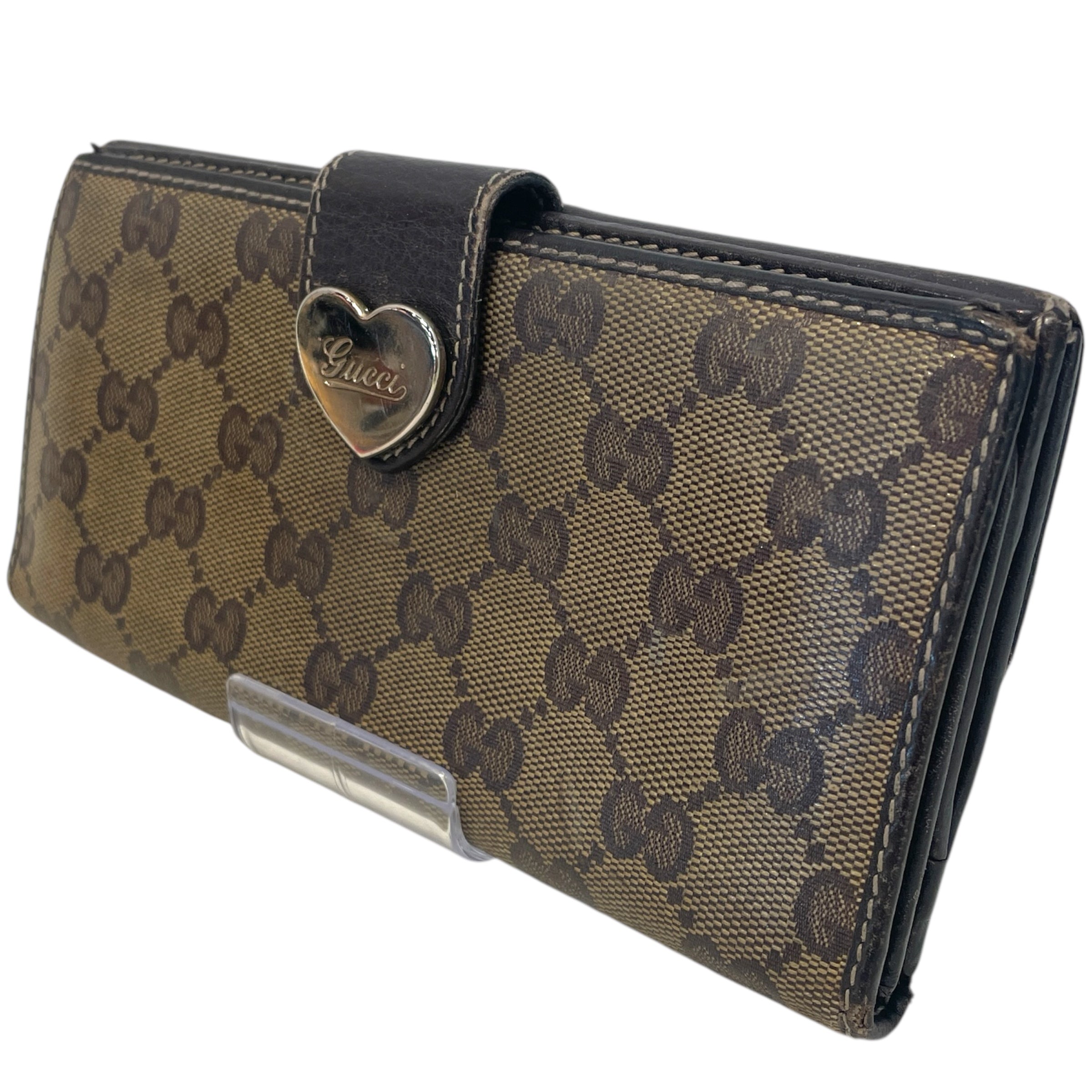 GUCCI/Long Wallet/Leather/CML/buckle heart view 1