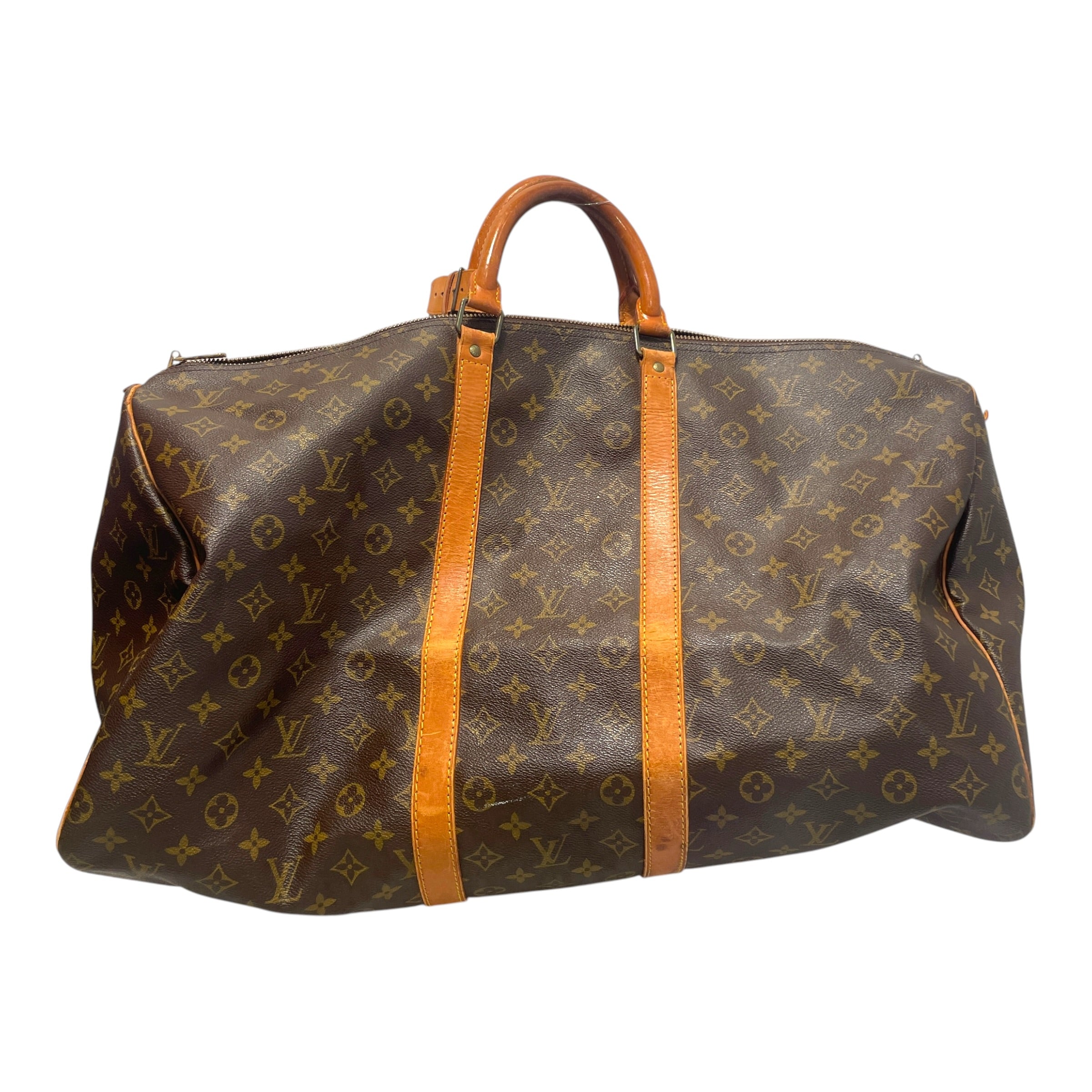 LOUIS VUITTON/Luggage/Monogram/Leather/BRW/keepall view 1