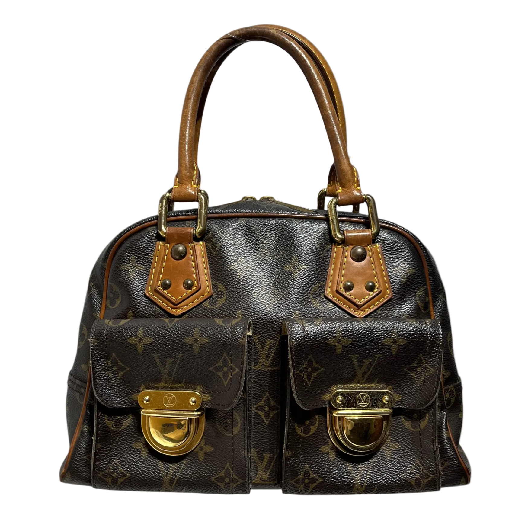 LOUIS VUITTON/Hand Bag/Leather/BRW/manhattan pm view 1